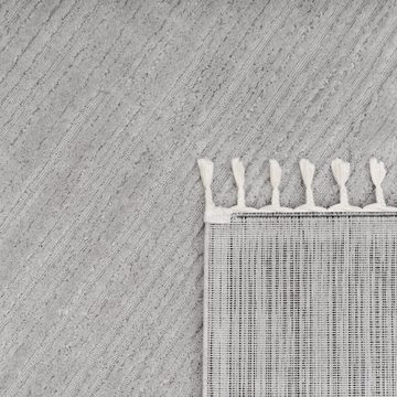 Teppich Wohnzimmer Boho Unifarben Fransen Meliert Teppich, Paco Home, Läufer, Höhe: 21 mm