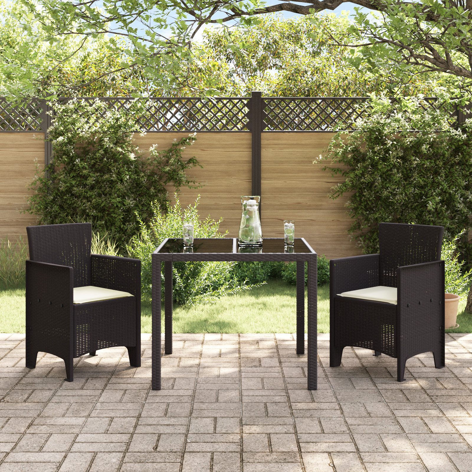 vidaXL Gartenstuhl Gartenstühle mit Kissen 2 günstig online kaufen