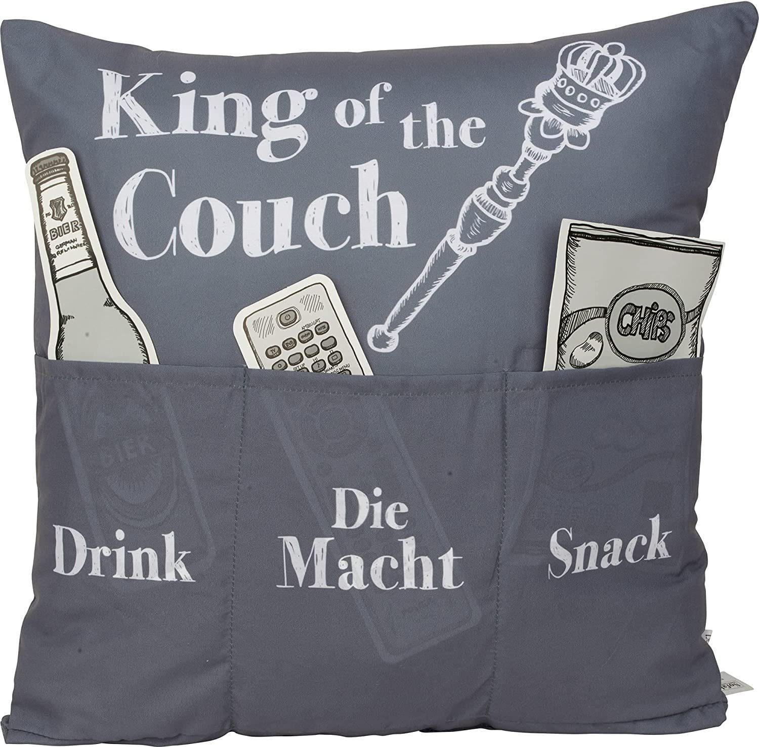 HERGO Creation Dekokissen Kissen aus Stoff 43x43cm Sofahelden King of the Co