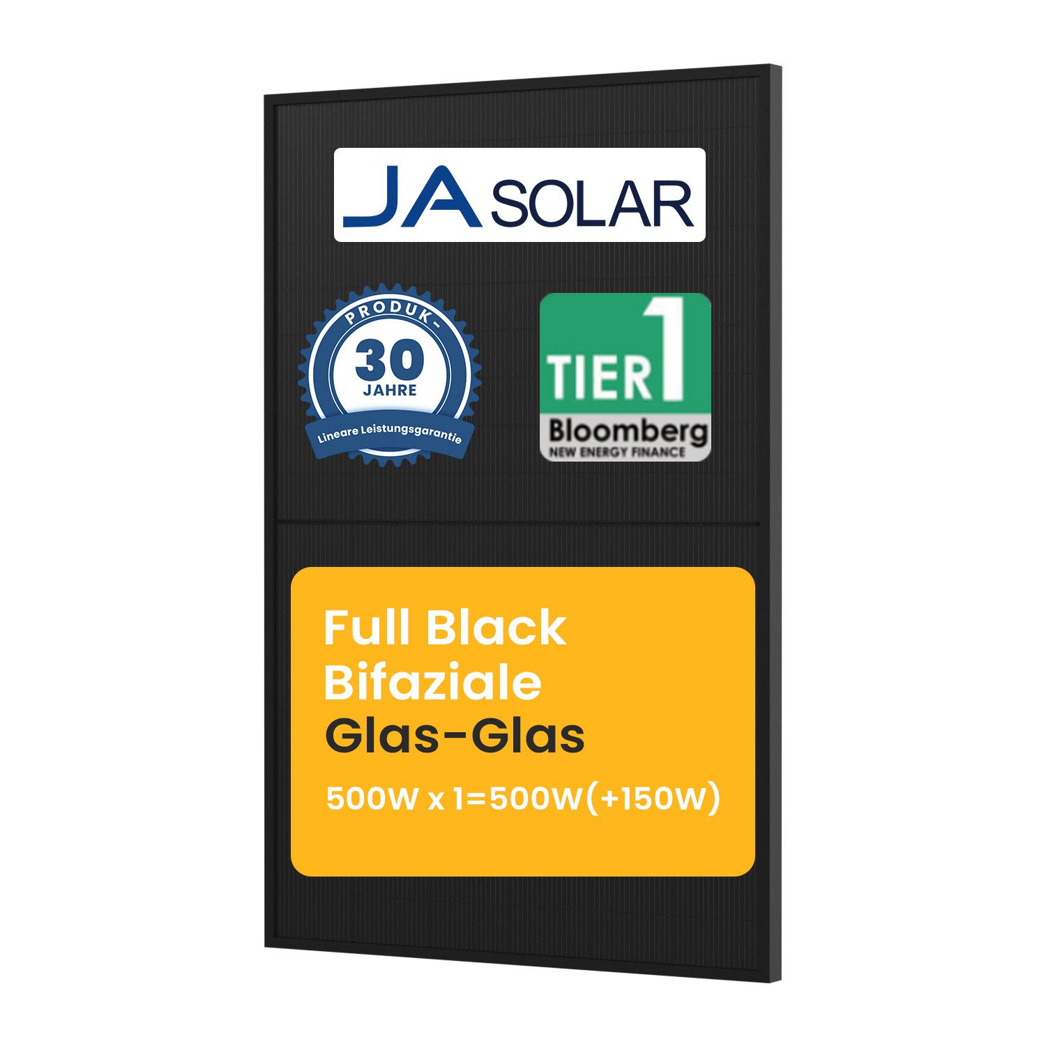 JA SOLAR Balkonkraftwerk JA Solar 500Wp Full Black Bifaziale Солнечные панели