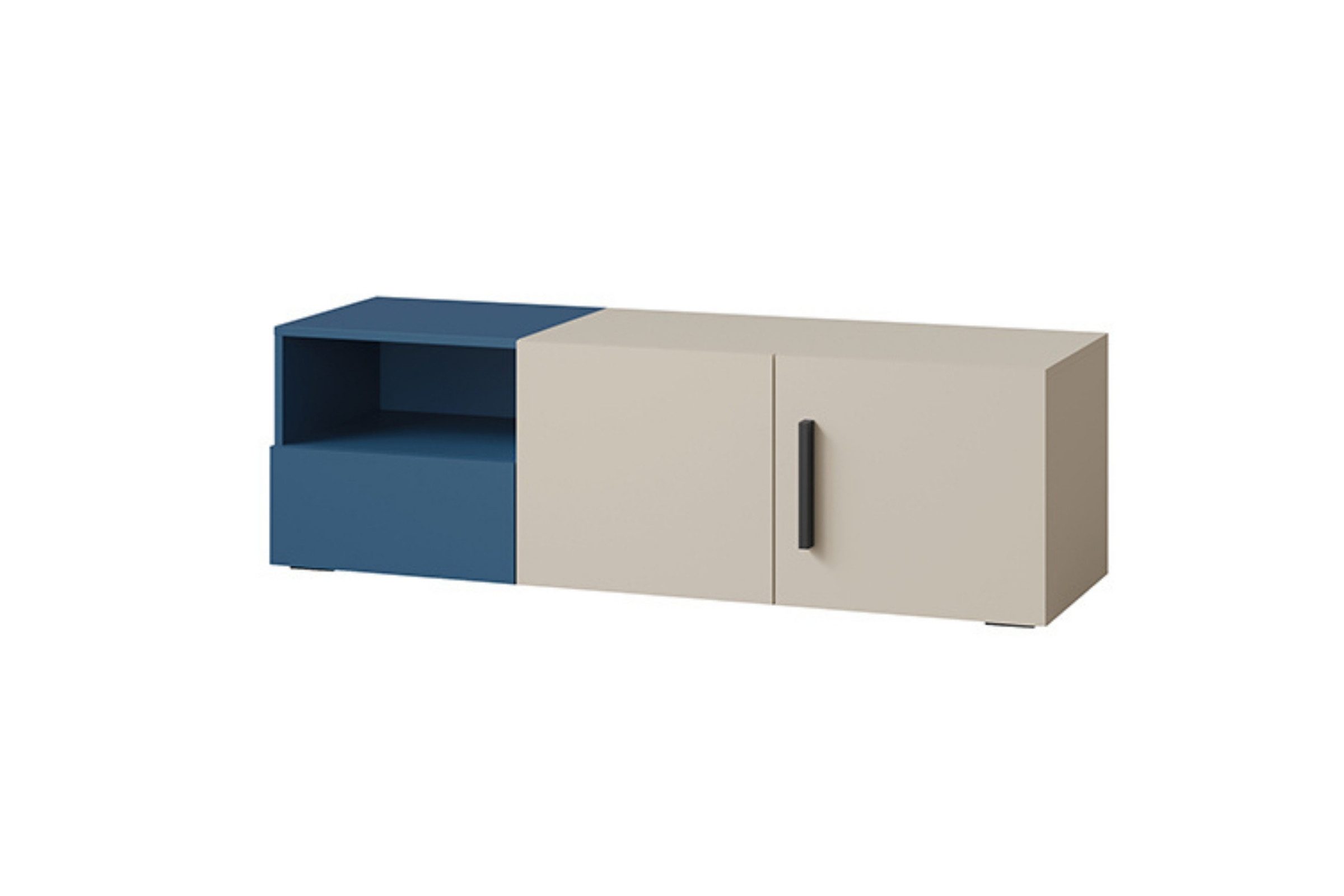 Deine Möbel 24 TV-Schrank TV-Lowboard LIMA 09, 135 cm breit, mit 2 Türen, 1 Schublade und Fächer (LIMA - Kollektion, 1-St., ideal für Wohnzimmer, Kinderzimmer & Jugendzimmer) Soft-Close, Push-to-Open, Jugendzimmer-TV-Schrank