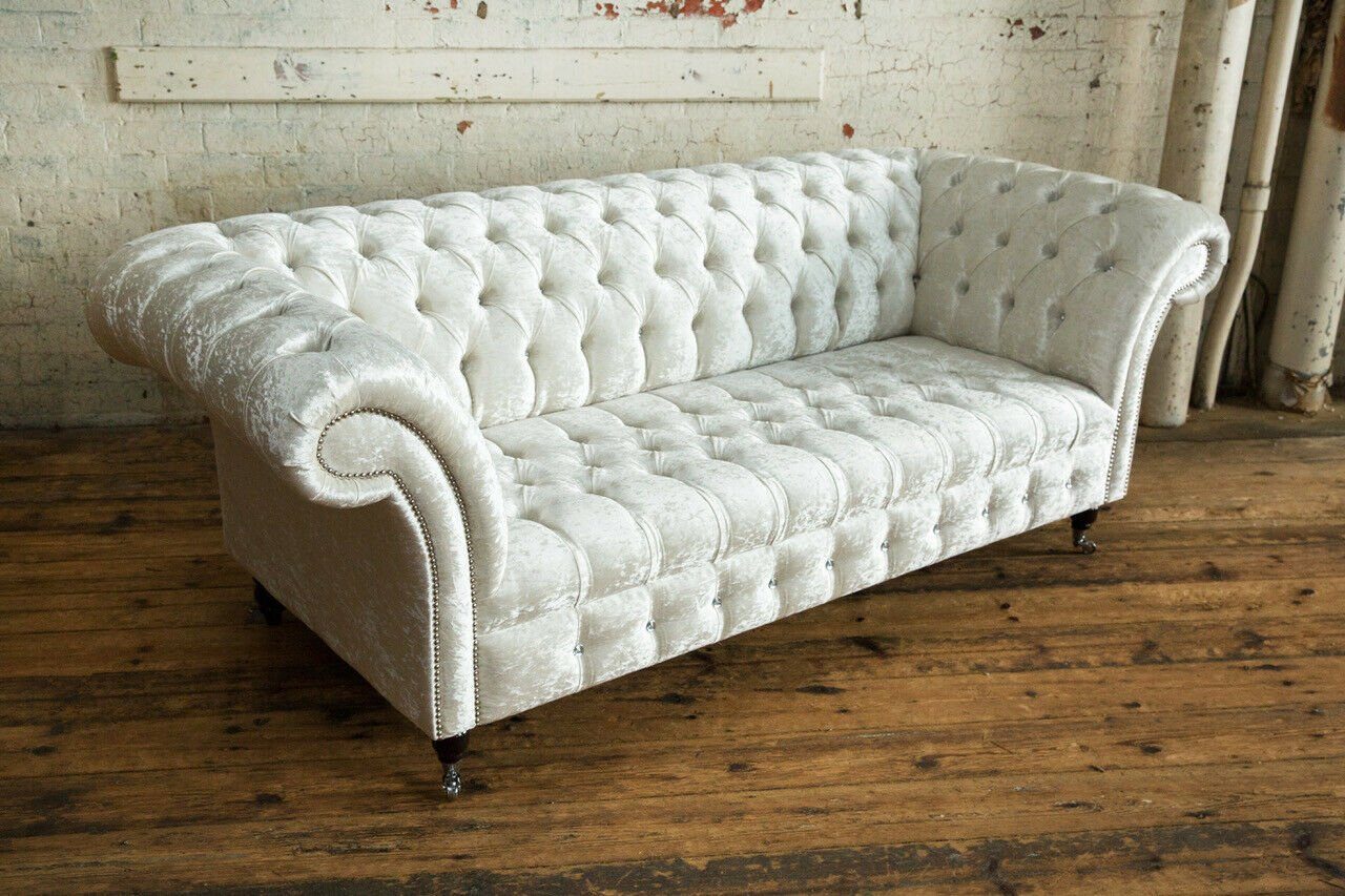 JVmoebel Chesterfield-Sofa Stoff Sofa Chesterfield Die mit Rückenlehne Couch Maßanfertigung, Wohnzimmer Knöpfen. Polster