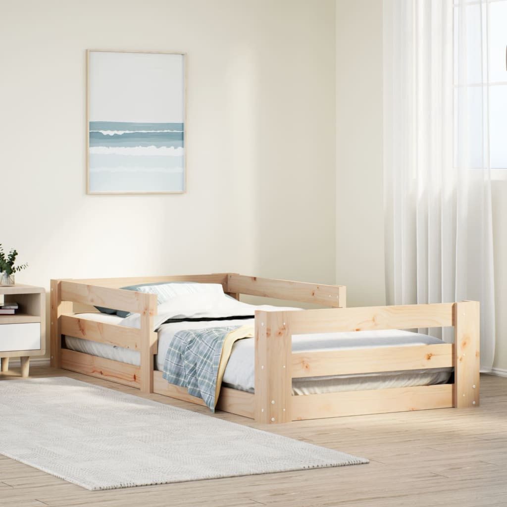 vidaXL Bett Massivholzbett ohne Matratze 70x140 cm Kiefernholz