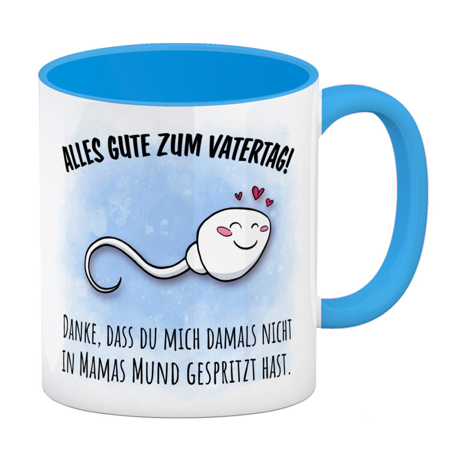 Tasse Danke Papa dass du nicht Kaffeebecher in hellblau zum Vatertag mit