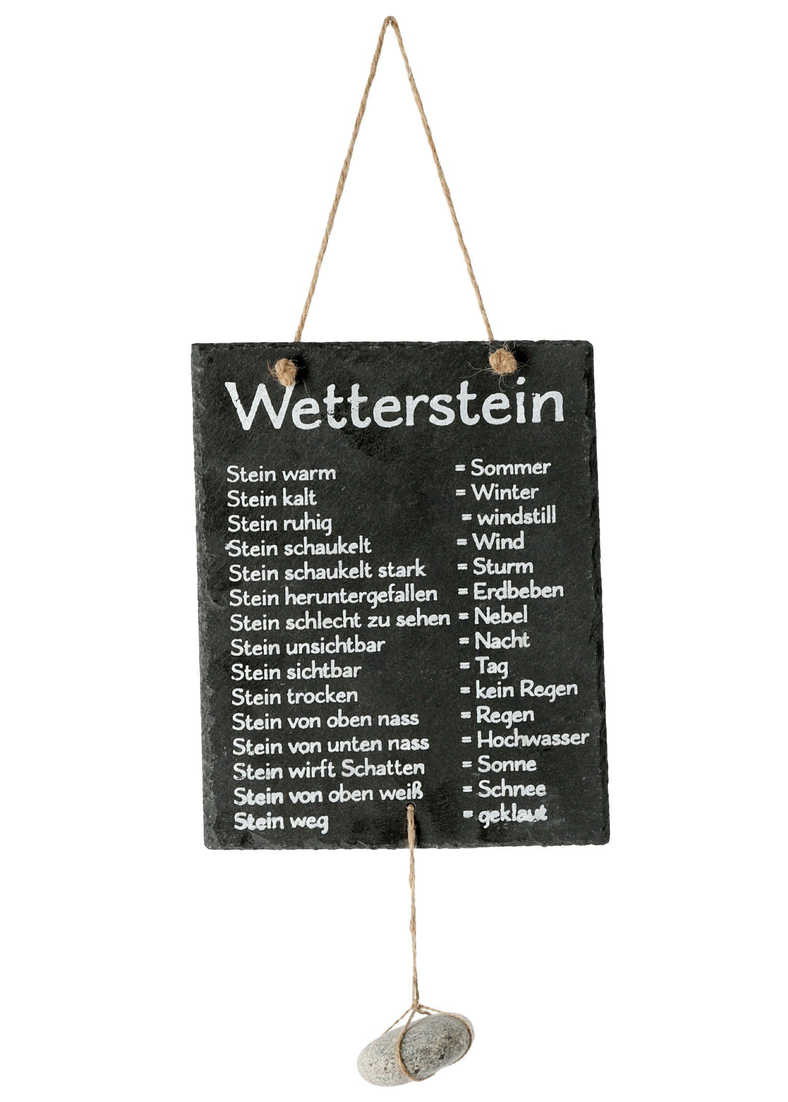 Spetebo Dekoobjekt Wetterstation mit Schiefertafel - 25 x 20 cm