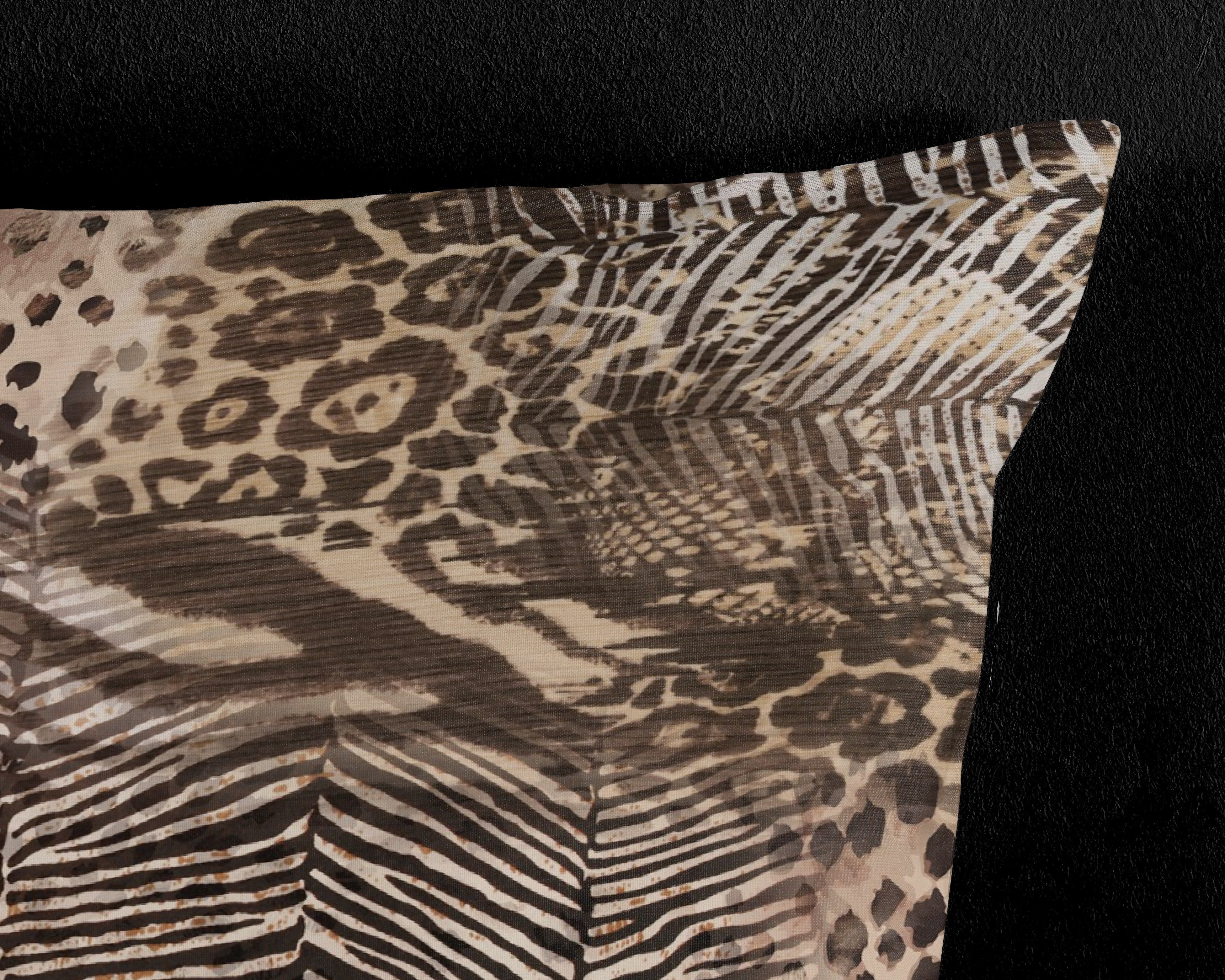 PURE luxury collection Wendebettwäsche Skins, Microfaser, 2 teilig, Mikrofaser, 135x200, 2 Teilig, Pflegeleicht, Wendeoptik, Leopard Braun – Bild 4 von 5