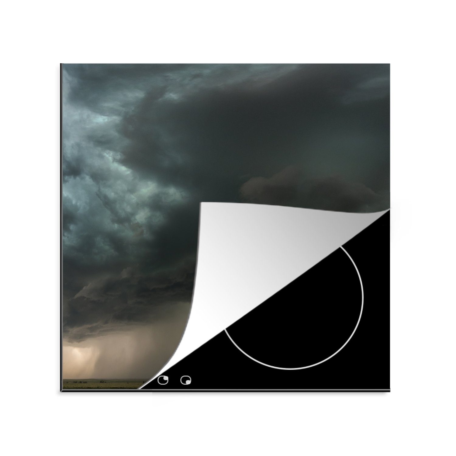 MuchoWow Herdblende-/Abdeckplatte Dunkle Wolken im amerikanischen Bundesstaat Colorado, Vinyl, (1 tlg), 78x78 cm, Ceranfeldabdeckung, Arbeitsplatte für küche