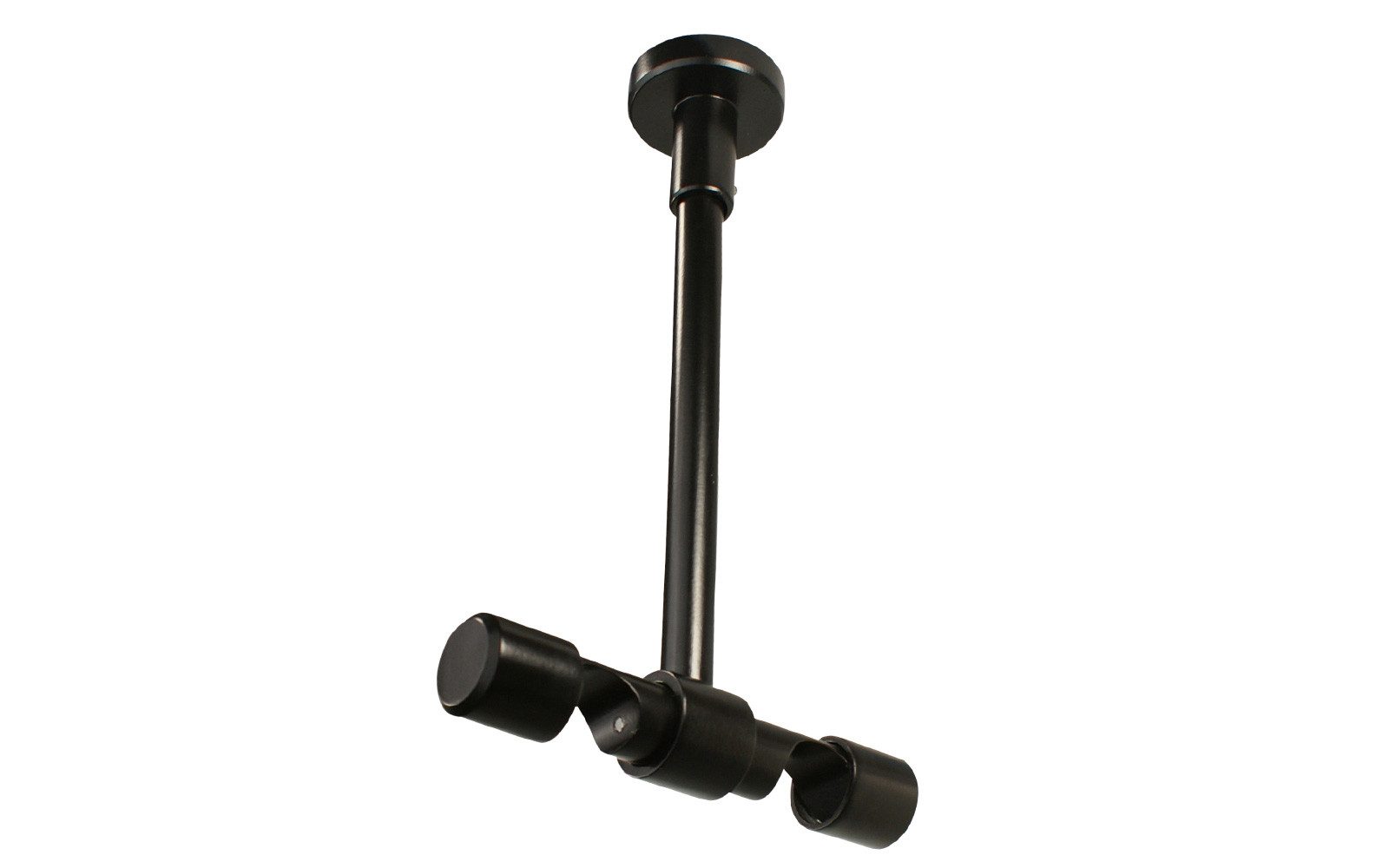 iso-design Deckenträger für Gardinenstangen Deckenhalter 20 mm 2-läufig mit großem Deckenabstand, Träger kürzbar, 20 mm Gardinenstangen, Deckenabstand mit Metallsäge kürzbar, Mindestabstand 7 cm