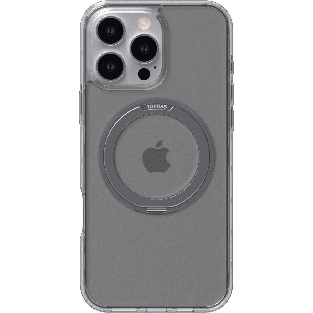 TORRAS Handyhülle Ostand Pro Case für iPhone 16 Pro Max - Schutzhülle - transparent/grau