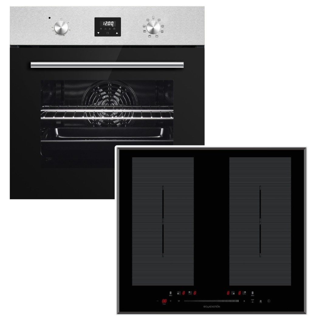 PKM Backofen-Set Backofen Umluft 8 Funktionen+Wolkenstein Flex-Induktionskochfeld Boost, mit Nein