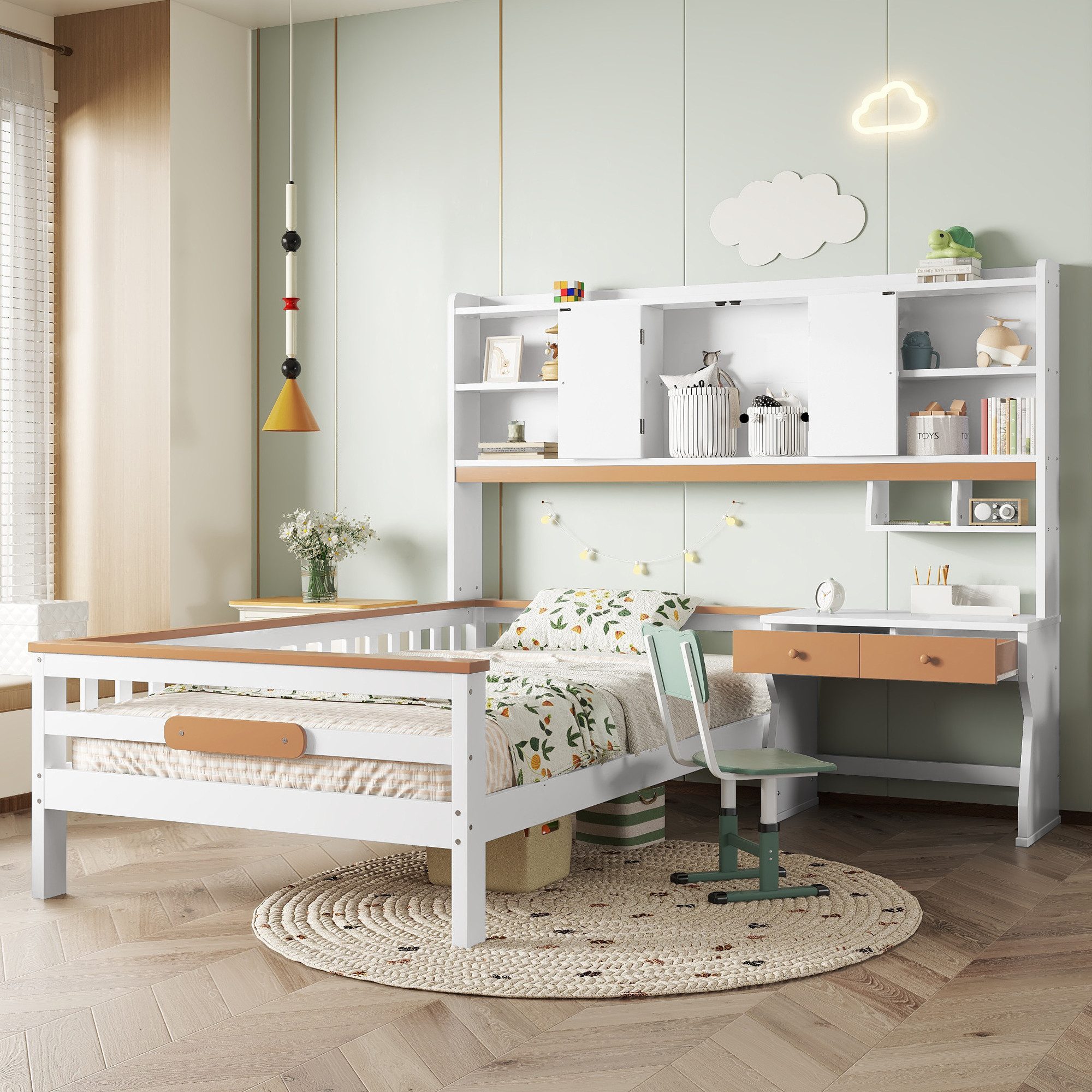 HAUSS SPOLE Kinderbett 90x200cm mit Stauraumschrank, günstig online kaufen