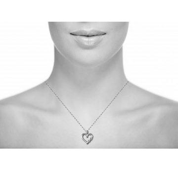 Limana Herzkette echt 925 Sterling Silber Herz Anhänger mit Kette, Unendlichkeit Symbol Liebe Geschenk Idee