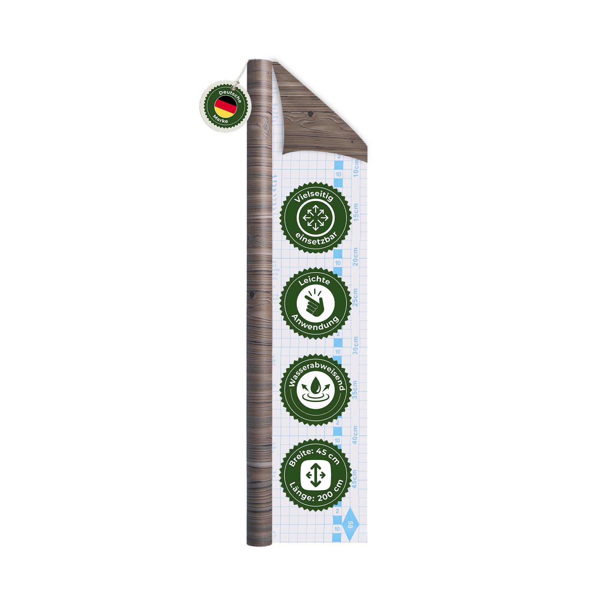 Veluxis Möbelfolie Veluxis® Möbelfolie für Küche & Bad, (1St), selbstklebend & reißfest – wasserfest & hitzebeständig