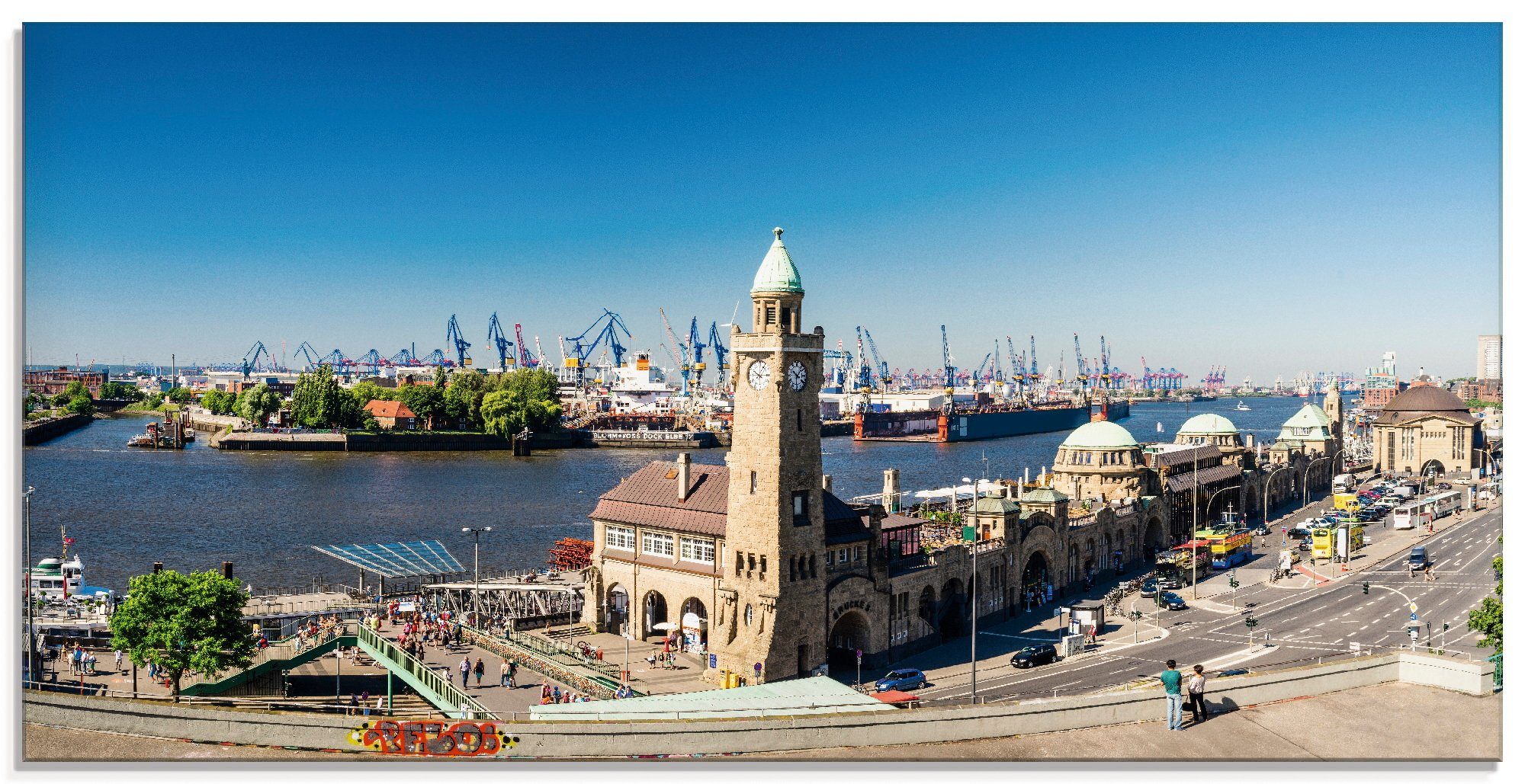 Artland Glasbild St), St. (1 Pauli Hamburg in verschiedenen Landungsbrücken, Deutschland Größen