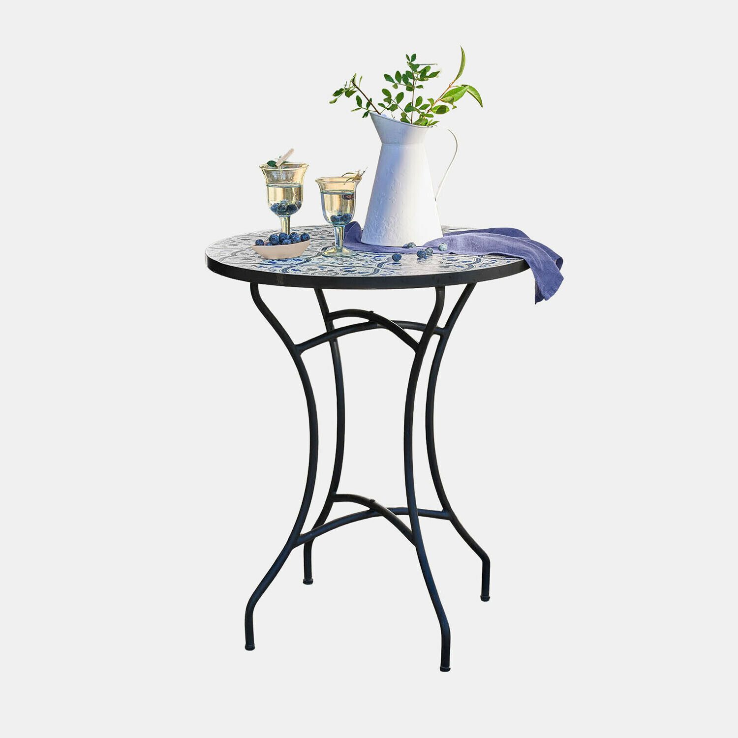 Mirabeau Gartentisch Tisch Giulessa schwarz/weiß/blau