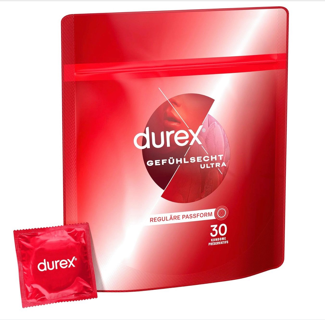 durex Kondome Gefühlsecht Ultra – 60er Pack (2 x 30 Stück), 60 St.