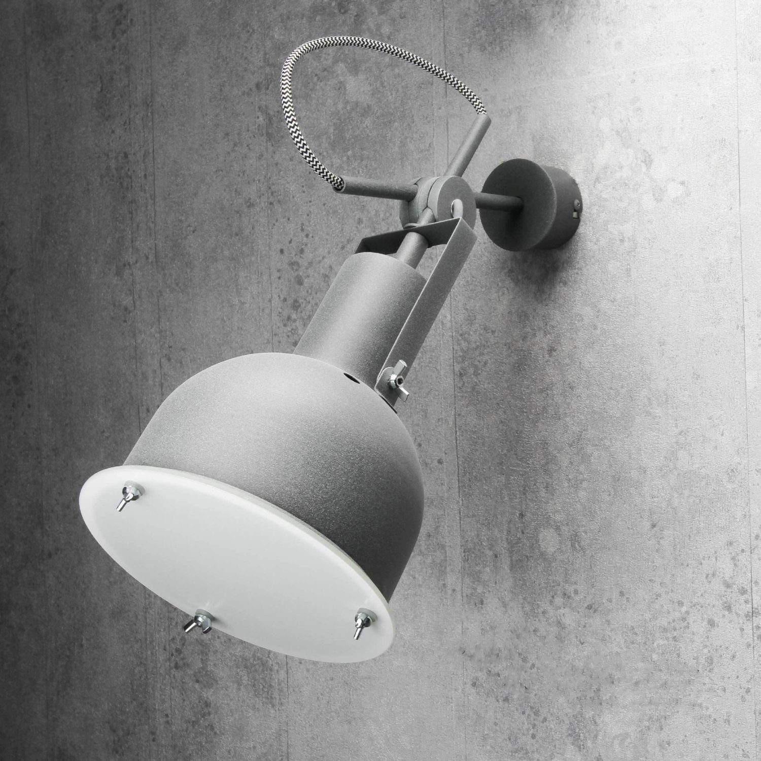 Lampe Wandlampe Wohnzimmer Licht-Erlebnisse Wandstrahler Leuchtmittel, Stil ohne Industrie verstellbar INDUSTRIAL, Innen Metall