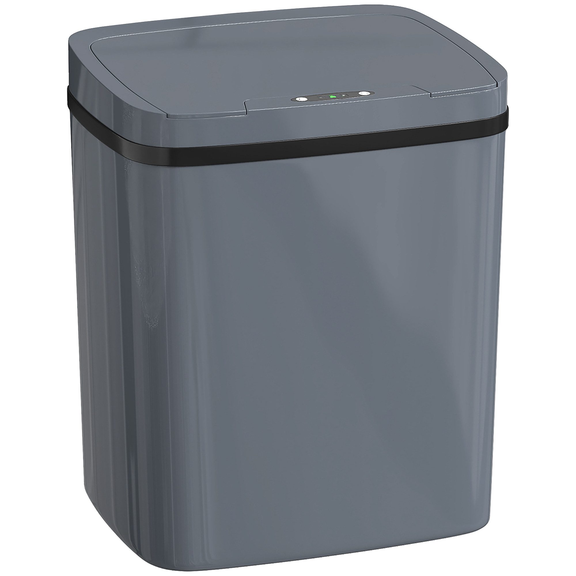 HOMCOM Mülleimer Sensor 15L mit zwei Öffnungsmodi Abfalleimer Kunststoff, für Küche, Büro, Grau