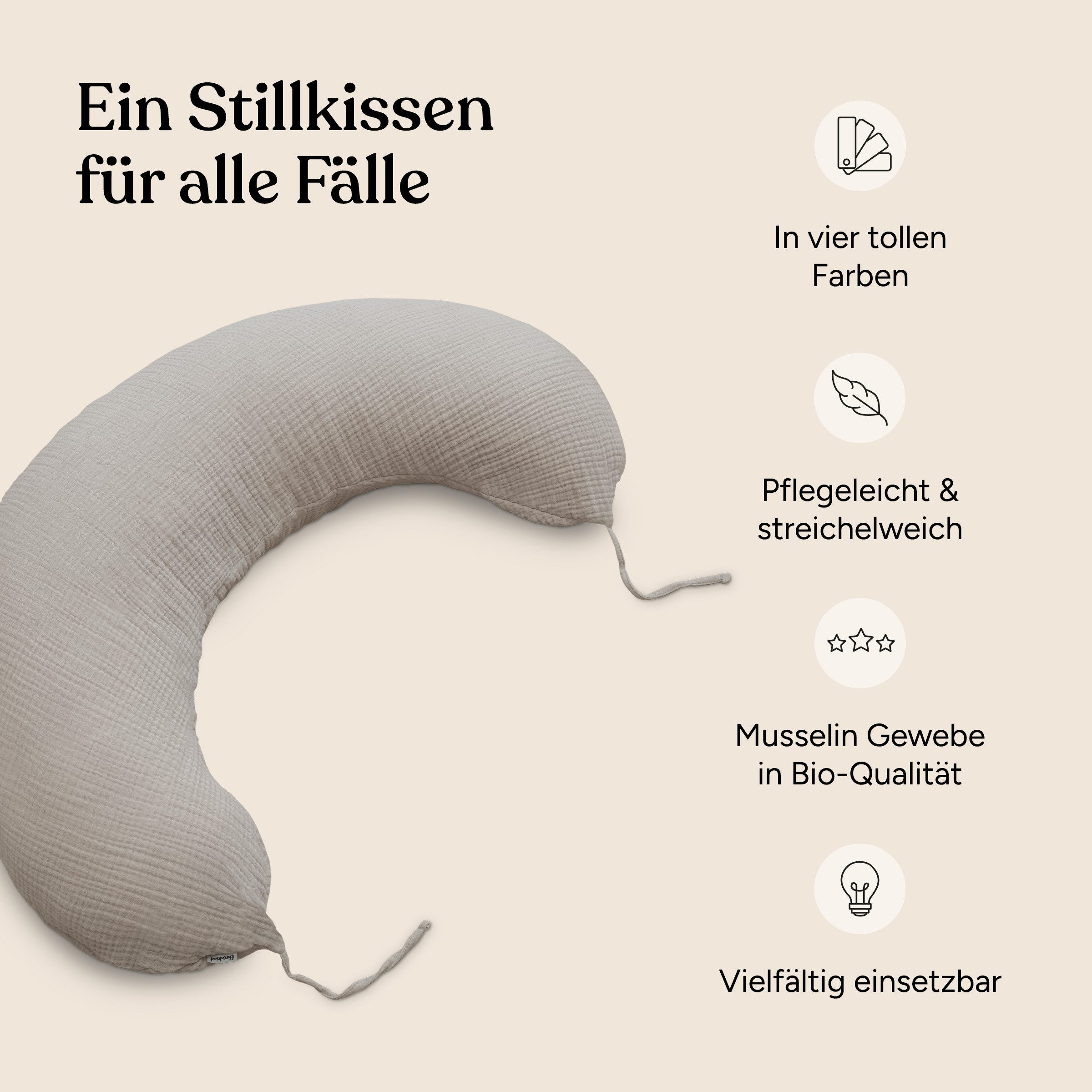 Ehrenkind Stillkissen Musselin aus hochwertiger Bio Baumwolle, Schwangersch günstig online kaufen