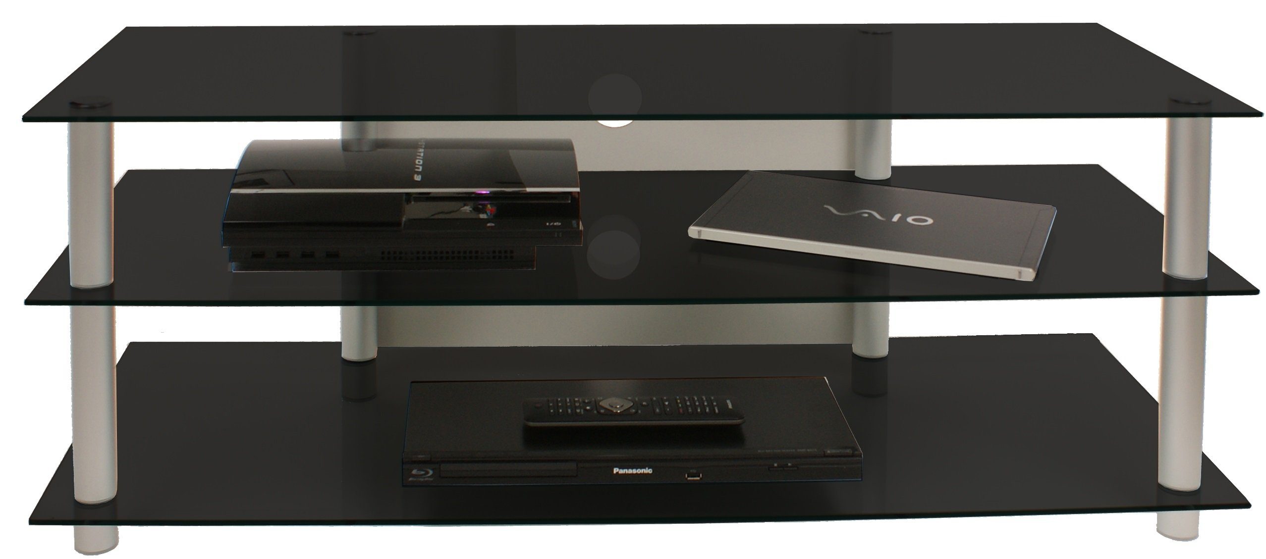 VCM TV-Board TV Möbel Sideboard Fernseh Rack Alu Glas Zumbo günstig online kaufen