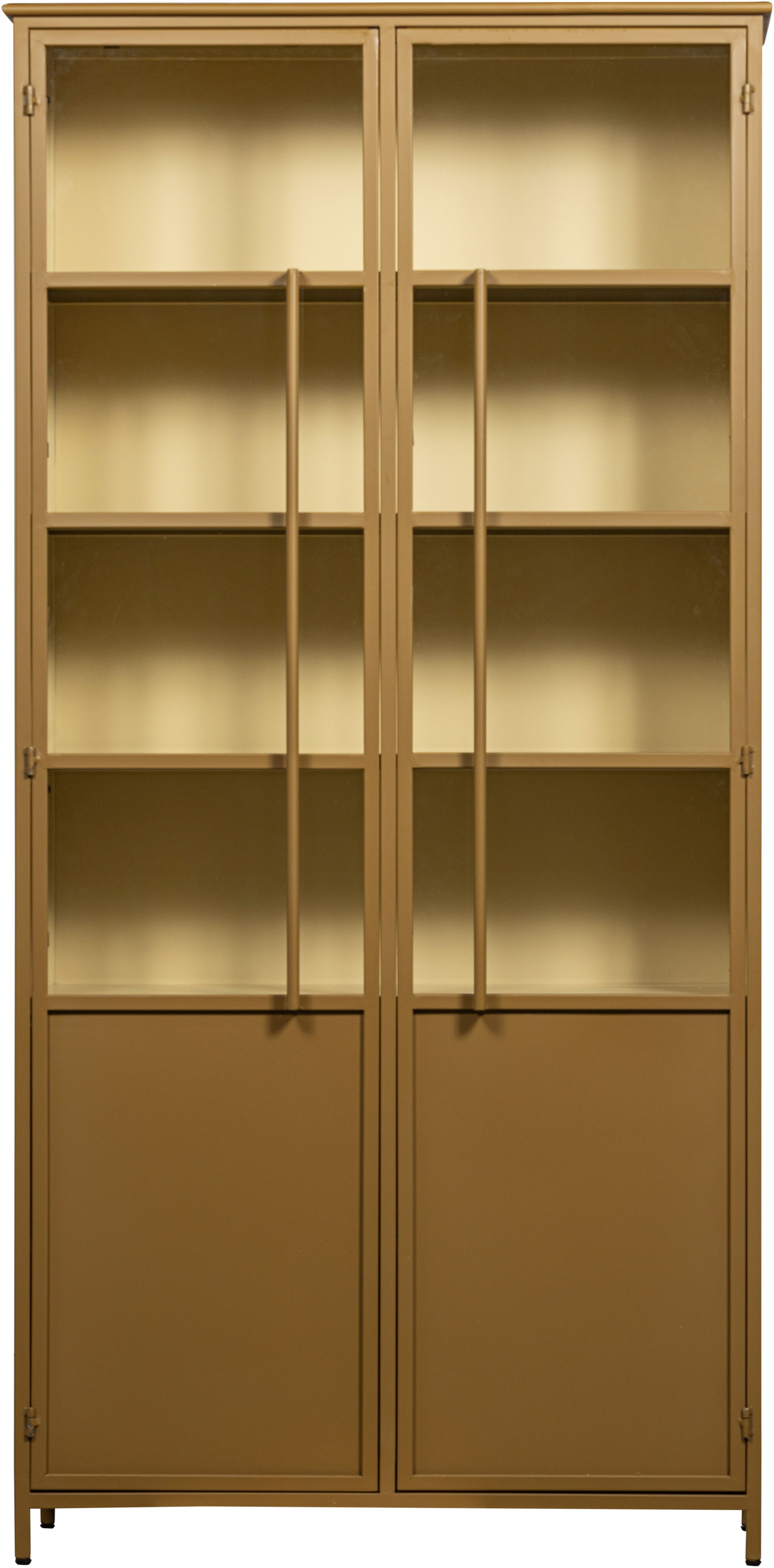 WOOOD Vitrine Ausstellungsvitrine, mattes Metall, 5 stabile Böden, modern