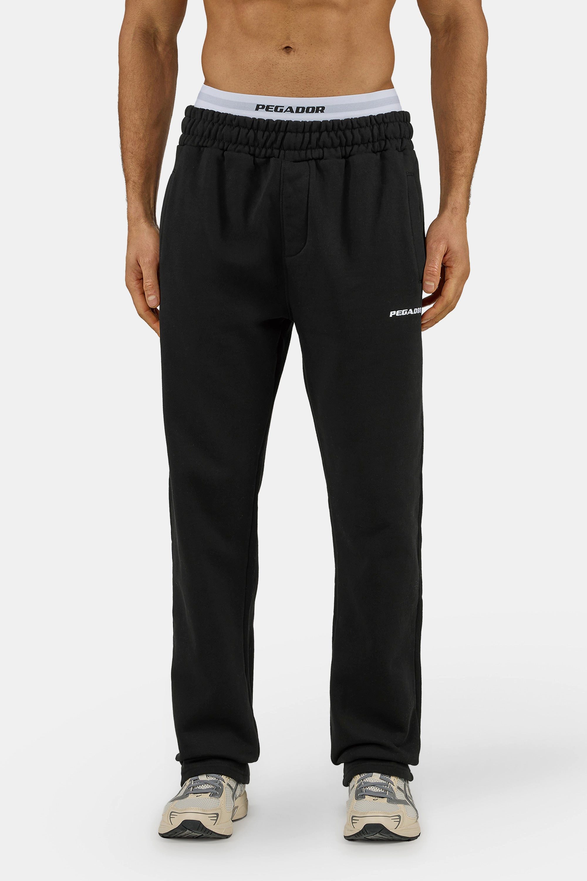 PEGADOR Sweathose Logo Wide Sweat Pants Baumwollmischung, weit