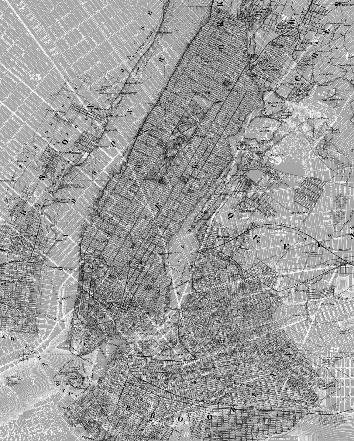 Sanders & Sanders Fototapete Karte von New York