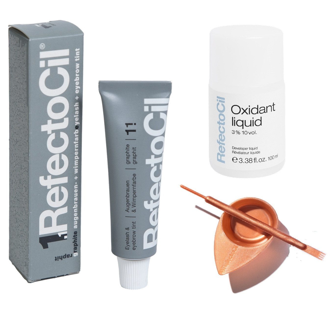 Refectocil Wimpernfarbe RefectoCil Augenbrauen- & Wimpernfarbe mit Oxidant 100 ml & Applikator