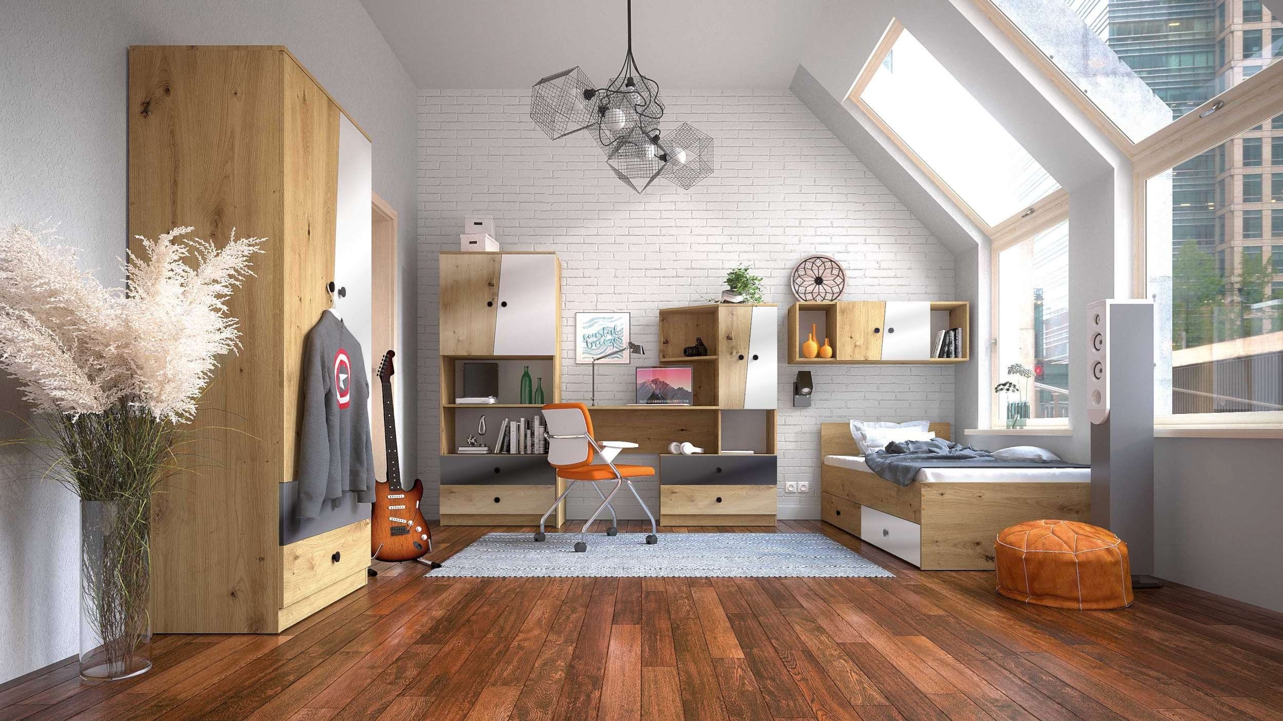 99rooms Wandregal Narin II, Wandregal, Wandschrank, 2 offene Fächer, aus Holzwerkstoff, viel Stauraum, Modern Design