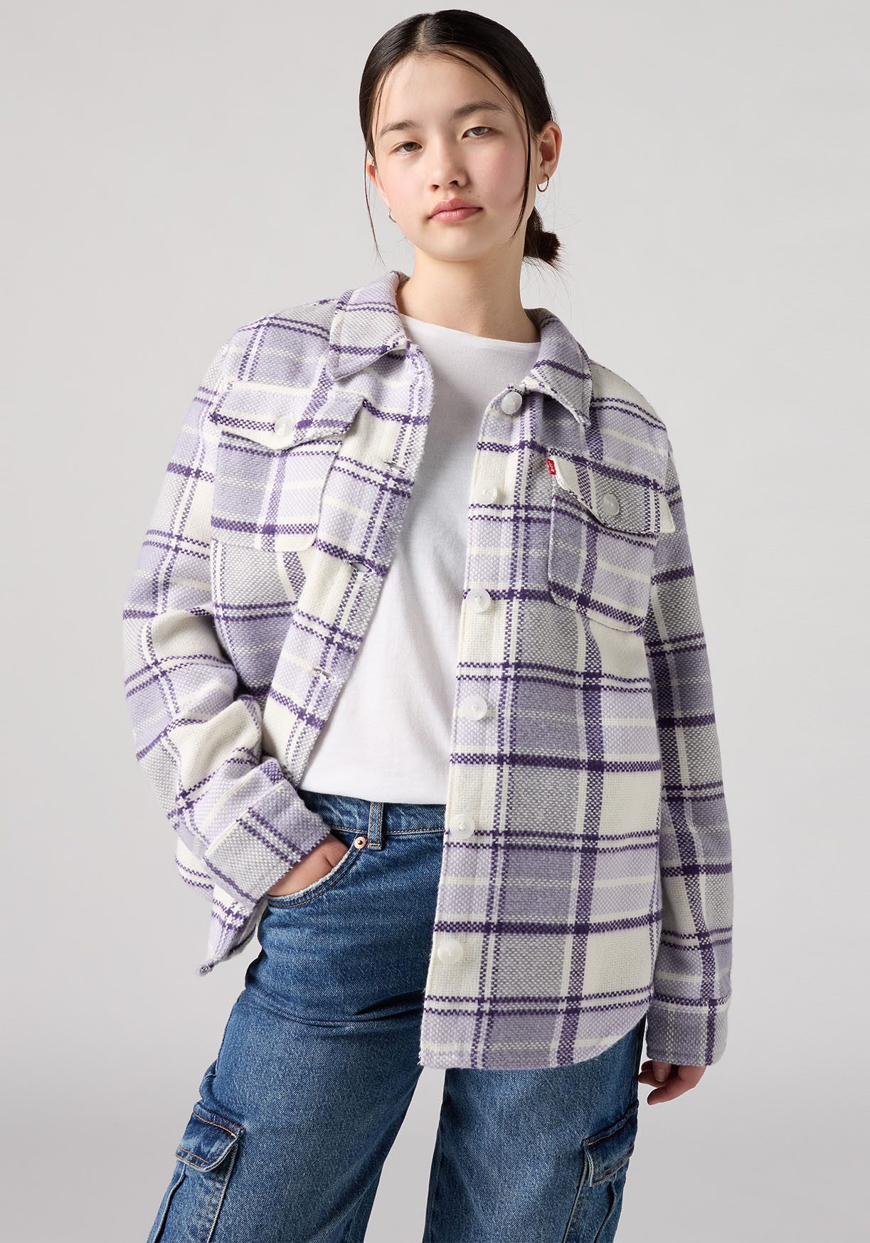 Levi's® Kids Hemdjacke LVG OVERSIZED PLAID SHACKET for Girls, Fleece