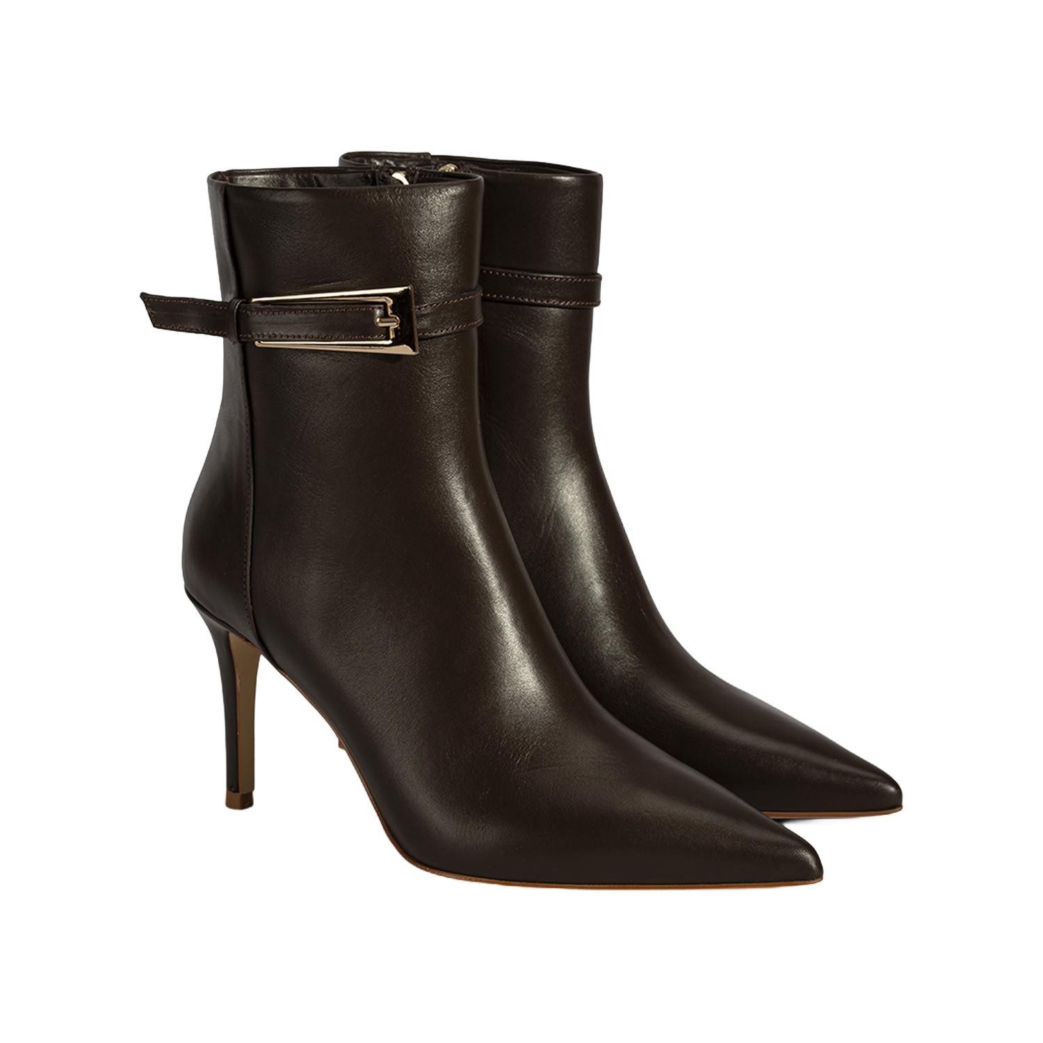 Desa Damen-Stiletto-Stiefeletten – Obermaterial aus Leder, 9 cm Absatz, Re günstig online kaufen