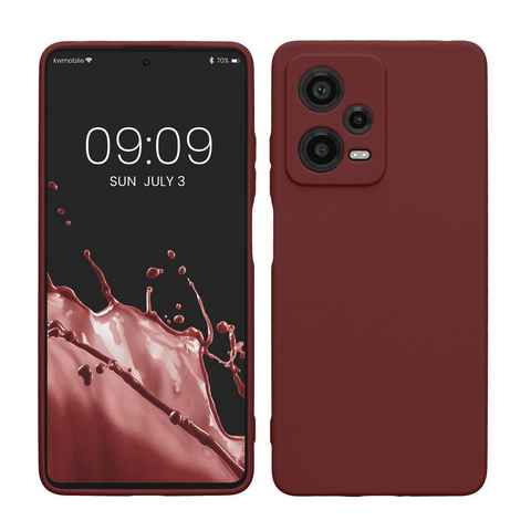 kwmobile Handyhülle Hülle für Xiaomi Redmi Note 12 Pro 5G, Backcover Silikon - Soft Handyhülle - Handy Case in Bordeaux Violett