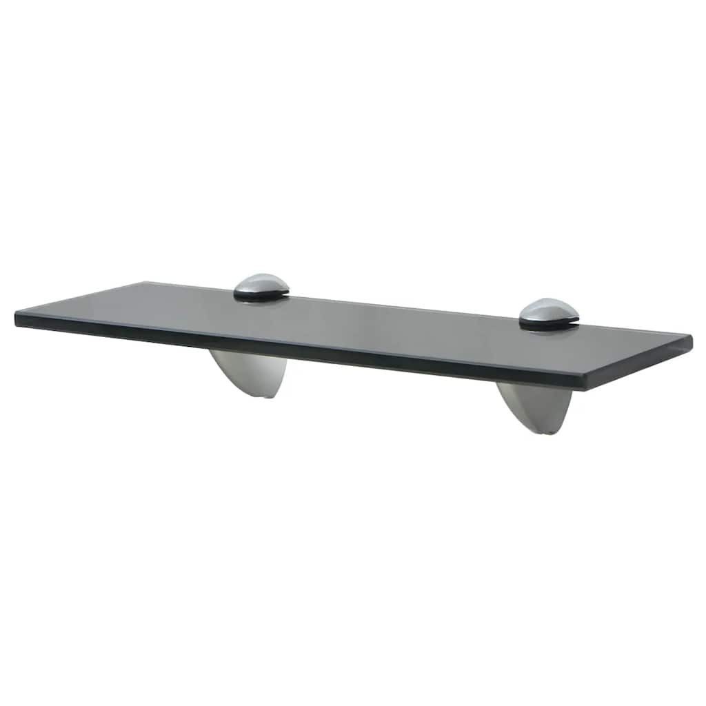 furnicato Wandregal Glas 30 x 20 cm Schwarz, 1-tlg., Belastbares Glasregal mit Zink-Clips für dein Badezimmer