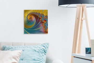 OneMillionCanvasses® Leinwandbild Abstrakt - Muschel - Farbe, (1 St), Leinwand Bilder für Wohnzimmer Schlafzimmer