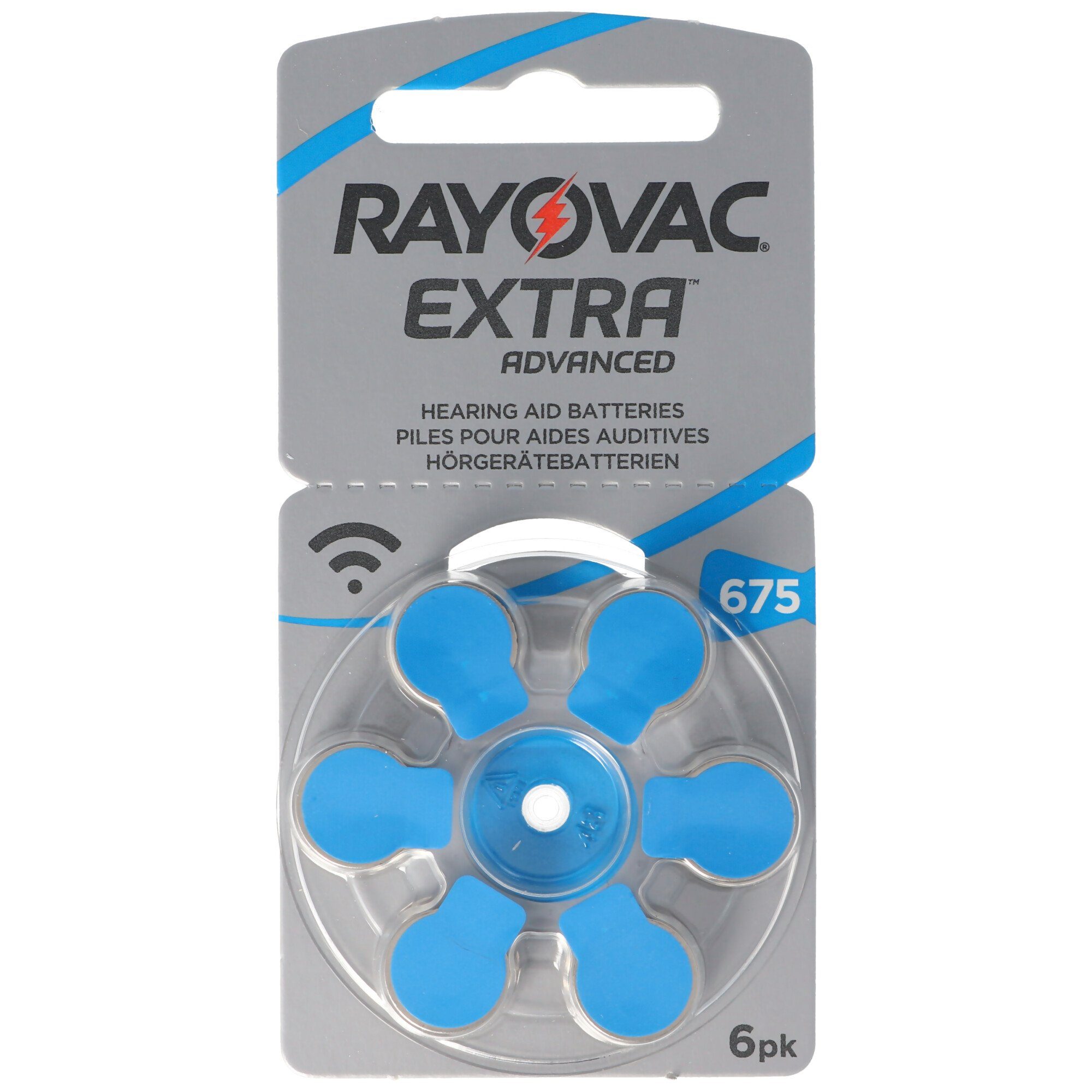 RAYOVAC Rayovac Hörgerätebatterie H675MF Nr. 675 PR44 Extra Advanced, 630mAh Batterie, (1,4 V)