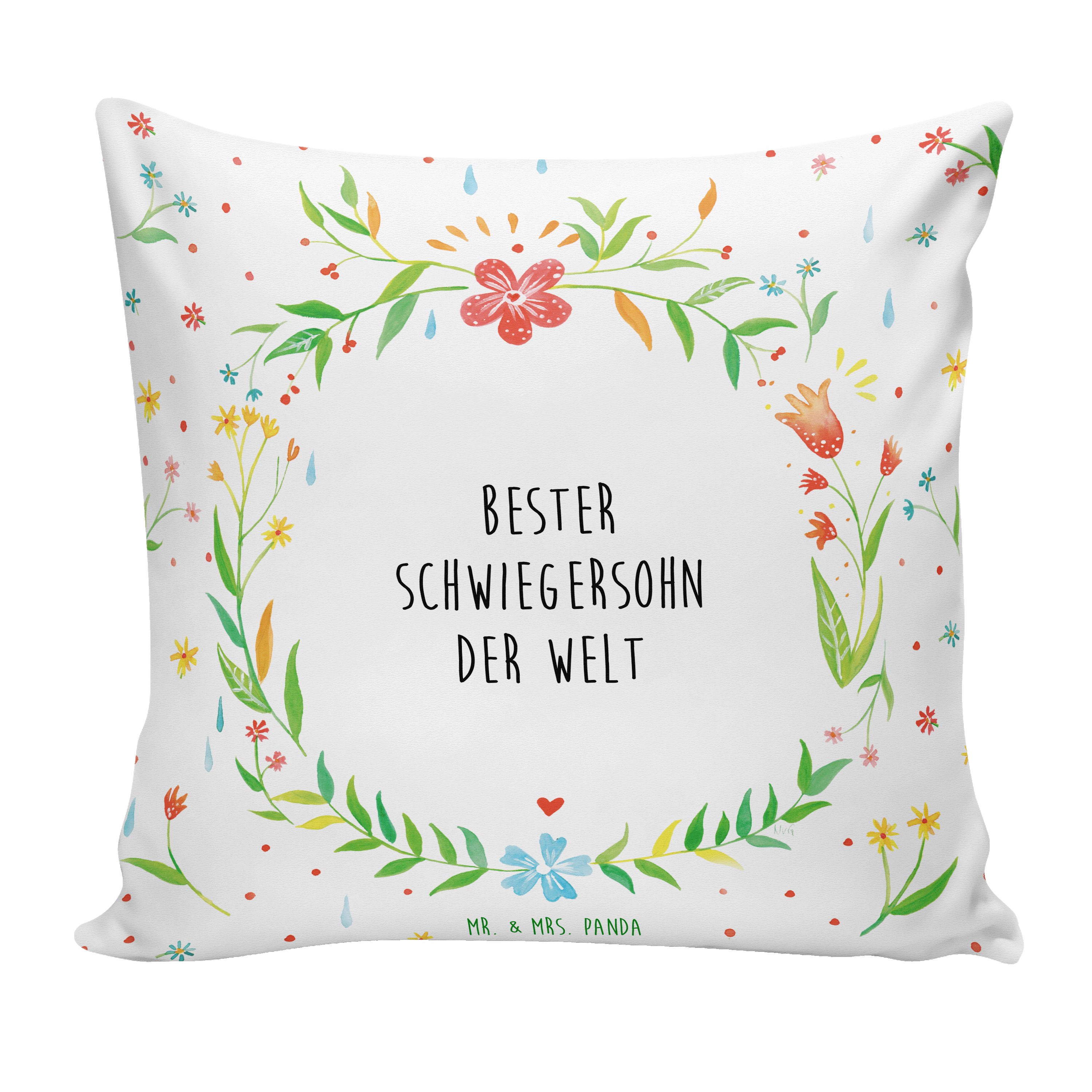 Mr. & Mrs. Panda Dekokissen Schwiegersohn - Weiß - Geschenk, Tochter, Sofakissen, Kopfkissen, Hoc