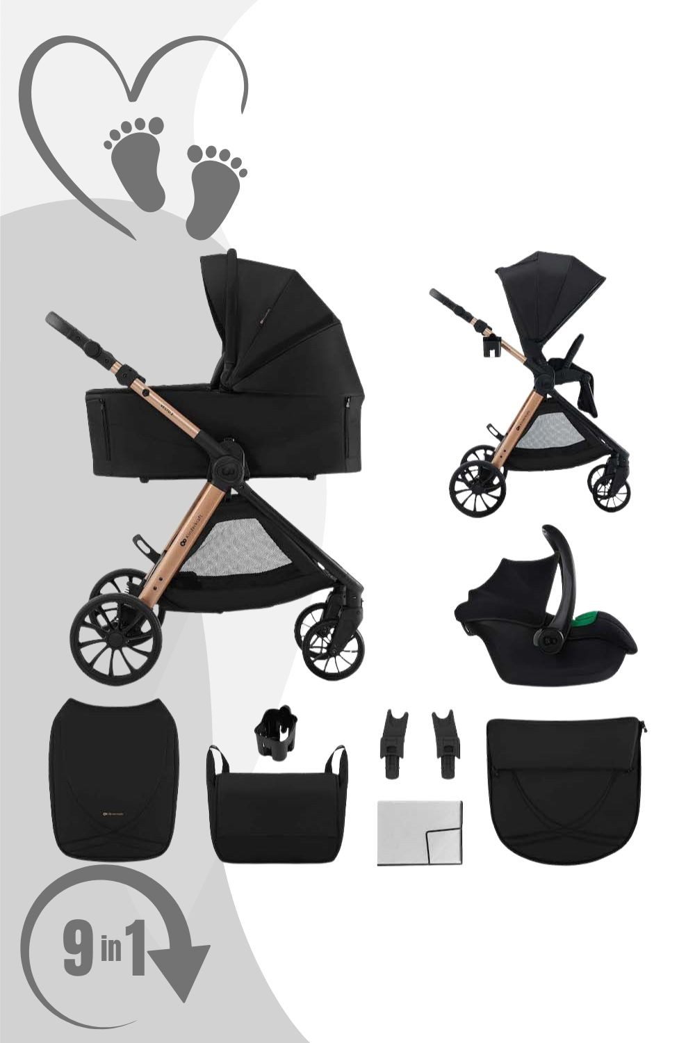 Kinderkraft Kombi-Kinderwagen VESTO 2 3in1 Kombikinderwagen
