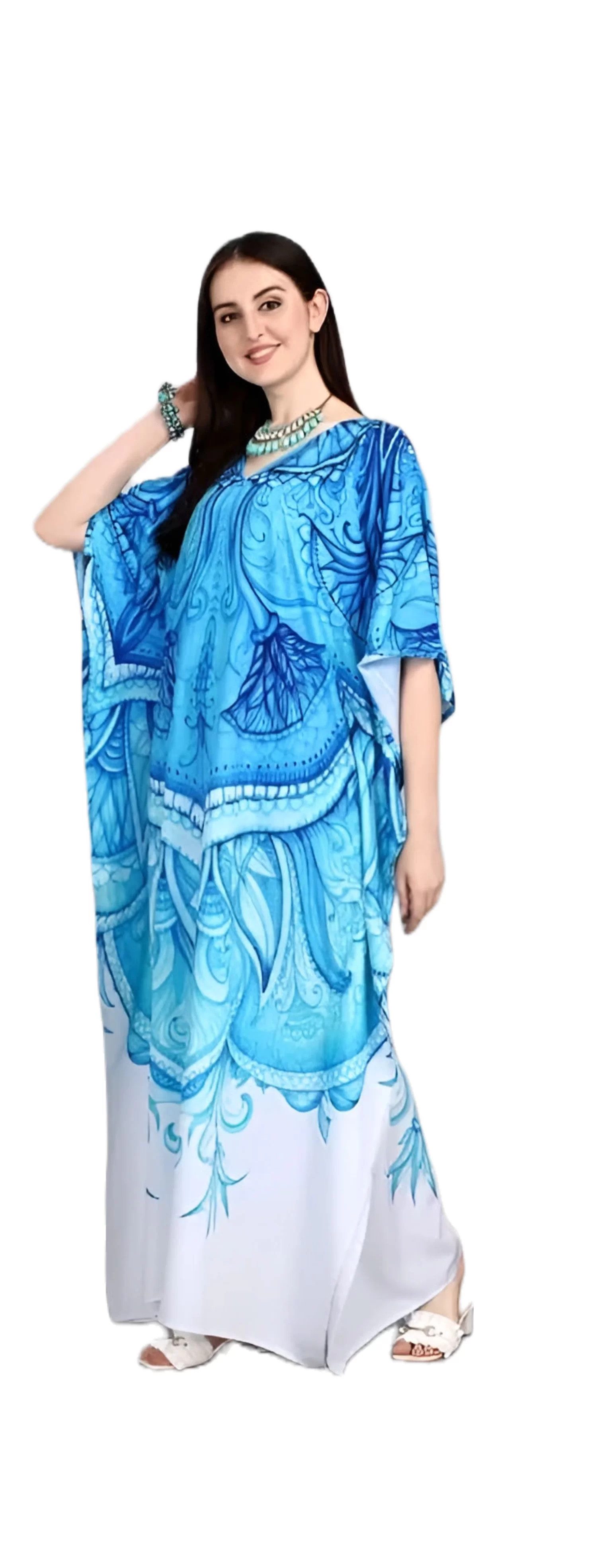 PfauGermany Kaftan CHARMING REEF Digital Printed With Stone Work