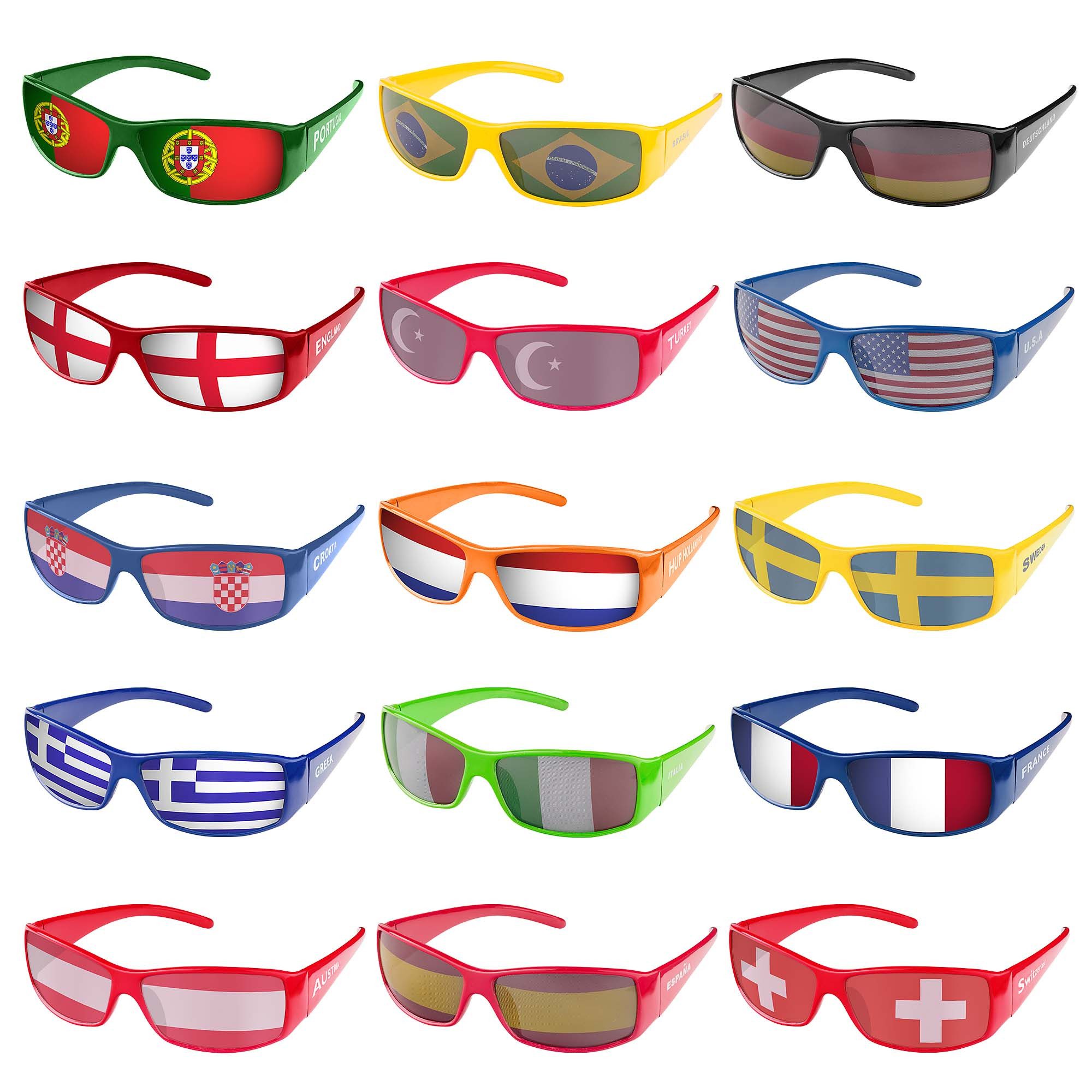 Taffstyle Sonnenbrille Fanbrille Landesflagge EM & WM für Fanartikel Sport Partyartikel (Perfekt für Sportevents WM Länderflagge Flagge Handball Eishockey Basketball Länder Brille)