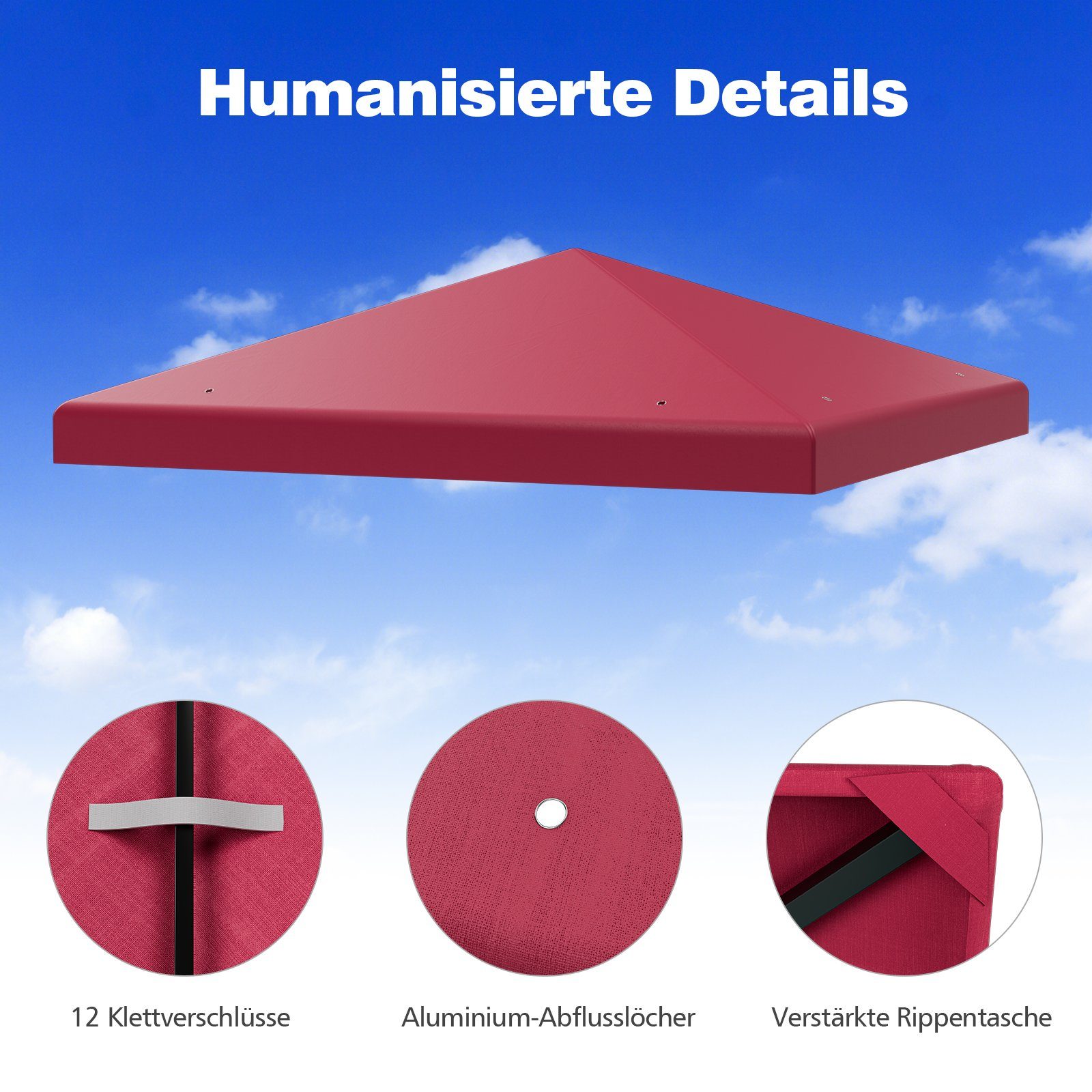 COSTWAY Pavillon-Ersatzdach 3x3m, mit Ablauflöchern & günstig online kaufen