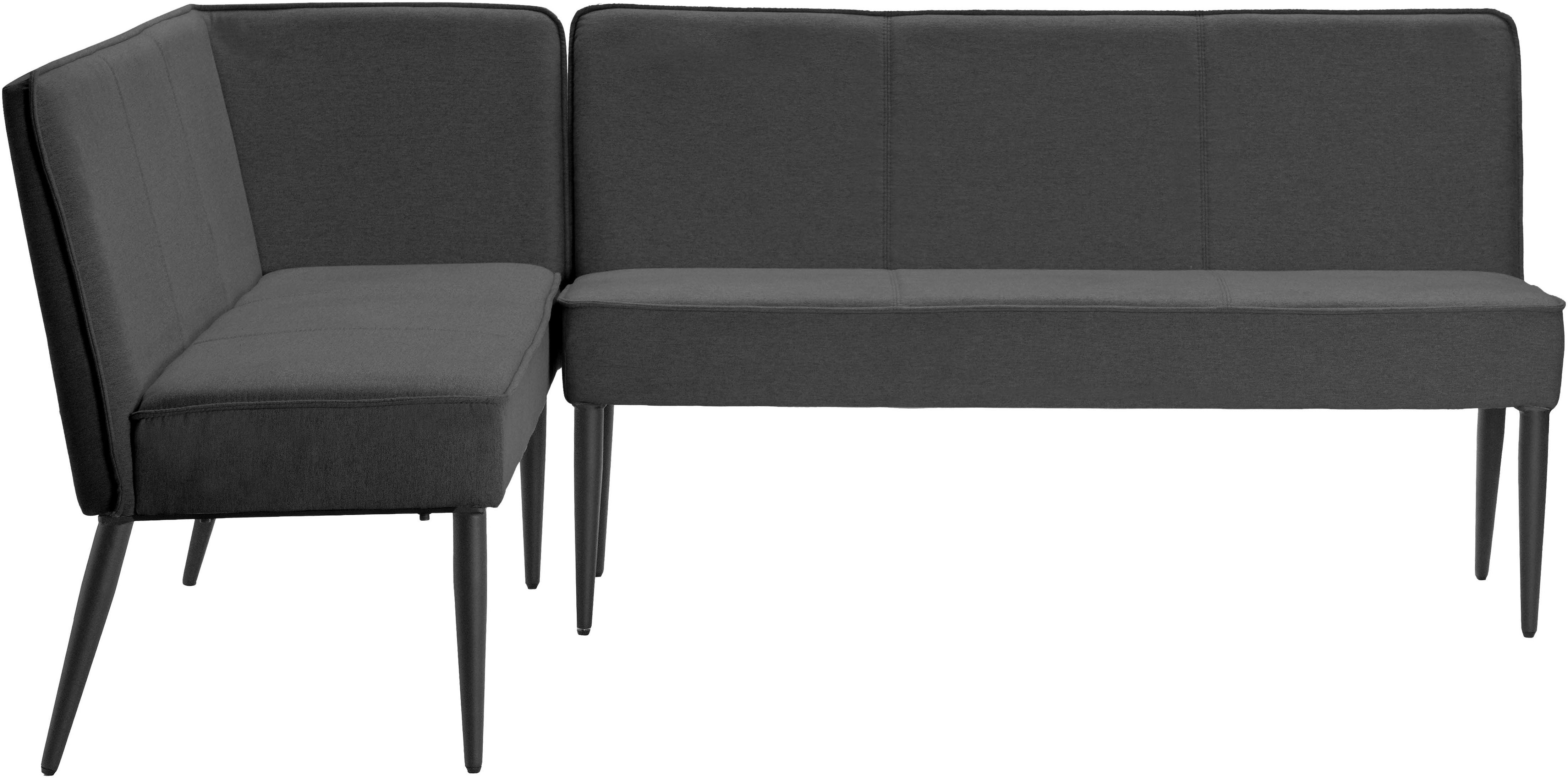 OTTO home Eckbank Lenzrose, (Esszimmerbank, Bank), mit Taschenfederkern, schwarzes Metallgestell, Breite 202 cm