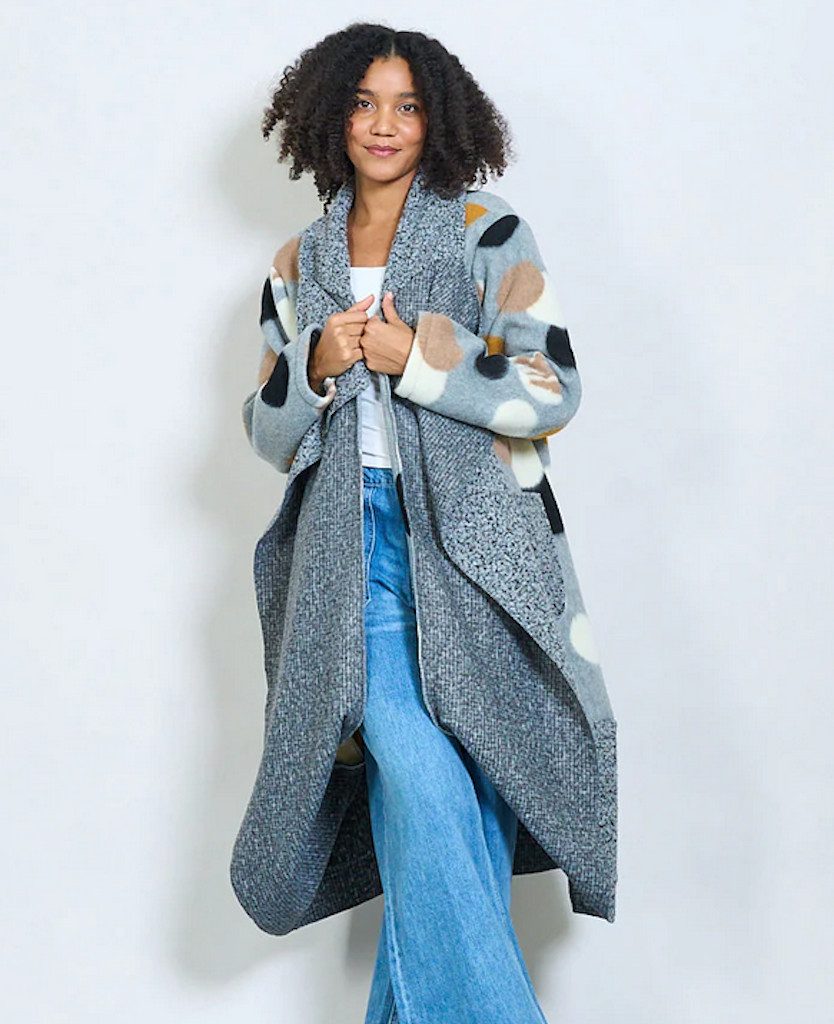 BZNA Wollmantel BZNA Oversize Übergroßer Strickmantel Struckjacke Italy