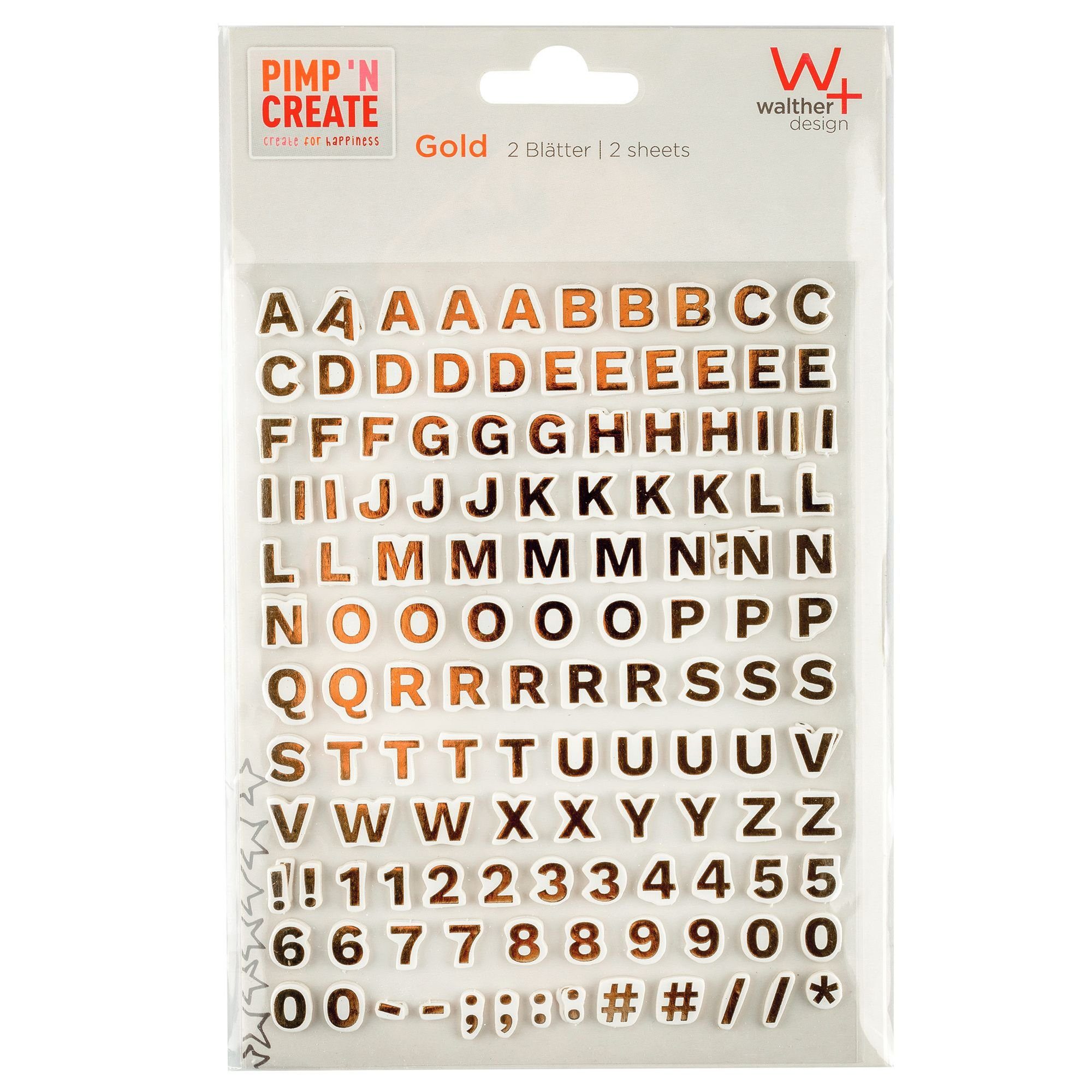 Walther Design Sticker Klebebuchstaben PIMP AND CREATE, Klebebuchstaben 3D