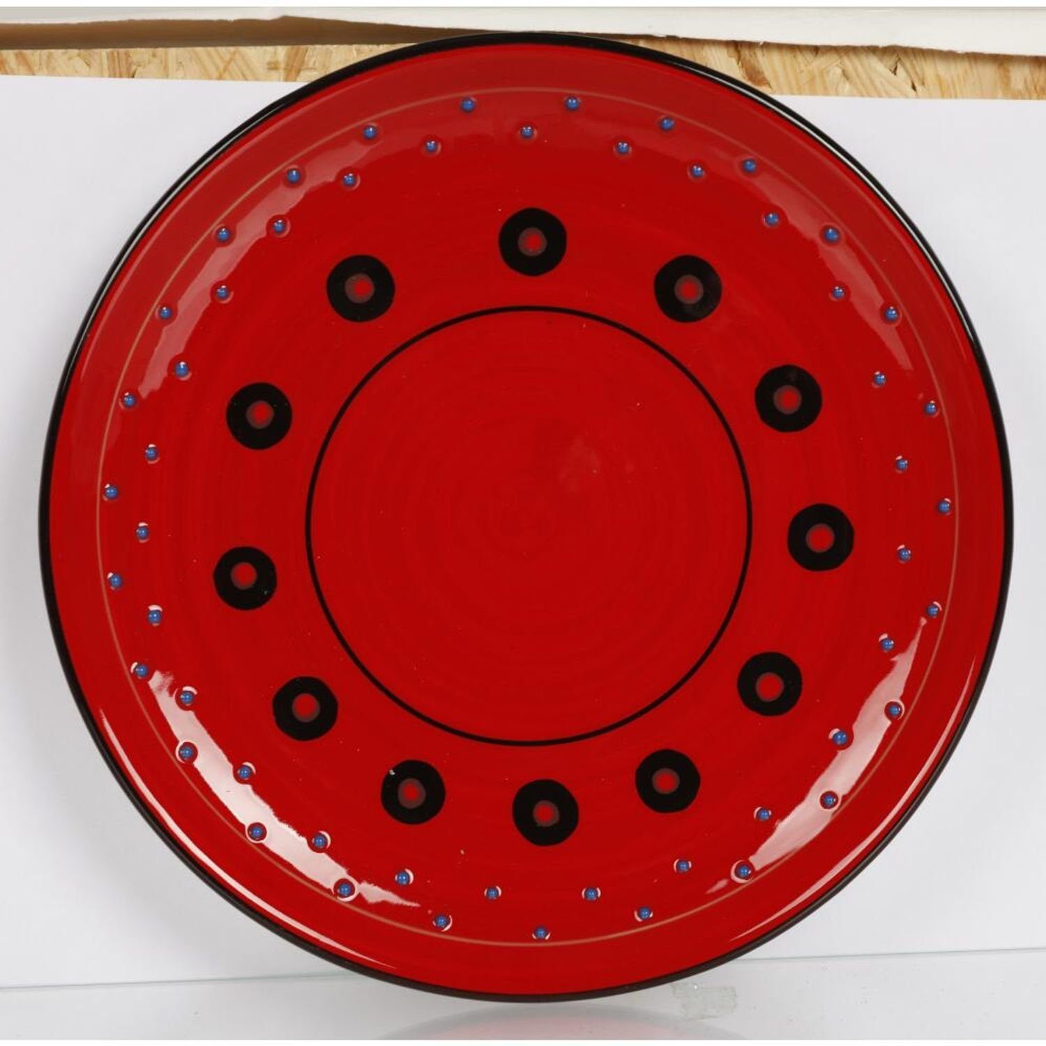 BURI Teller 6x Keramik Teller ø 20cm Rot Rund Tapas Design Geschirr Tisch Küchen S