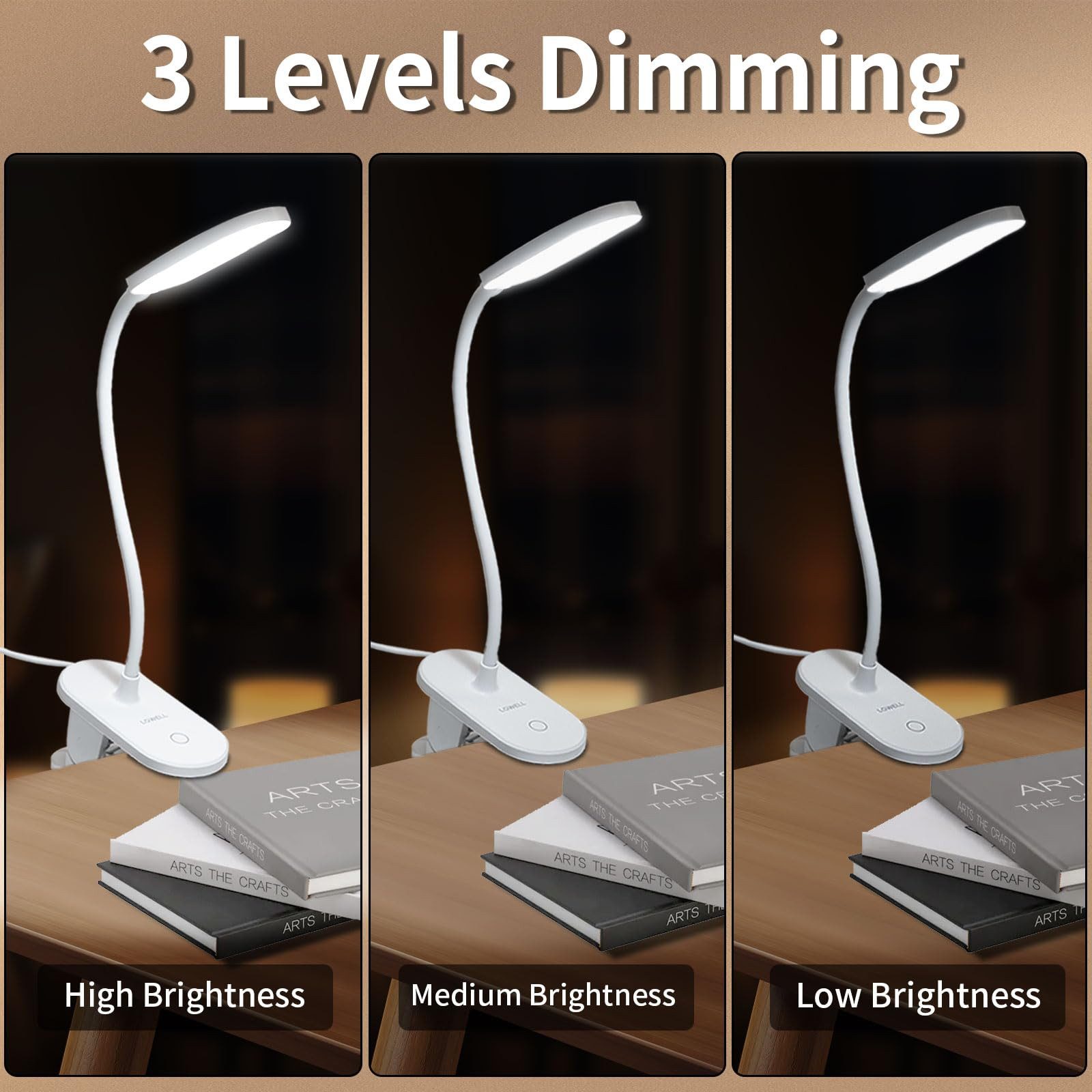 LQWELL LED Leselampe Klemmlampe Leselampe Bett, Dimmbare Klemmleuchte, LED günstig online kaufen