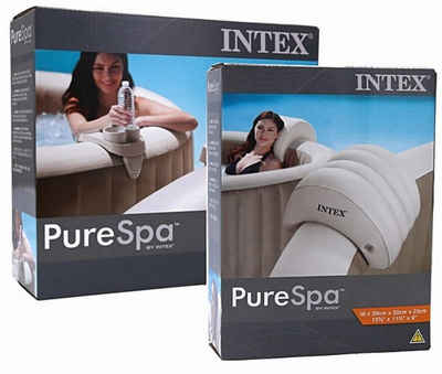 Intex Whirlpool-Sitzbank Intex PureSpa Whirlpool Set mit Kopfstütze und Getränkehalter
