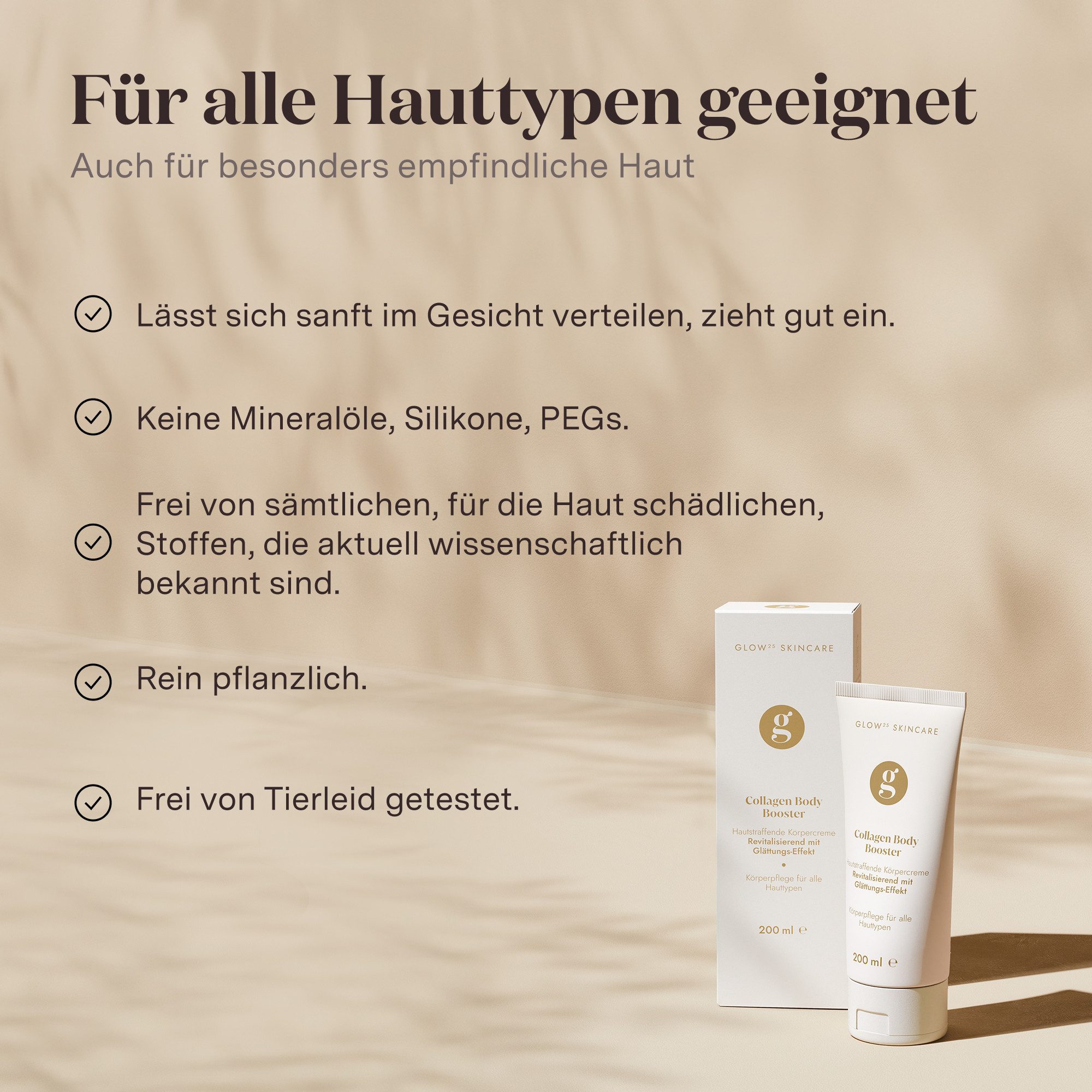 Glow25 Anti-Aging-Creme Kollagen Body Booster Creme [200 ml]