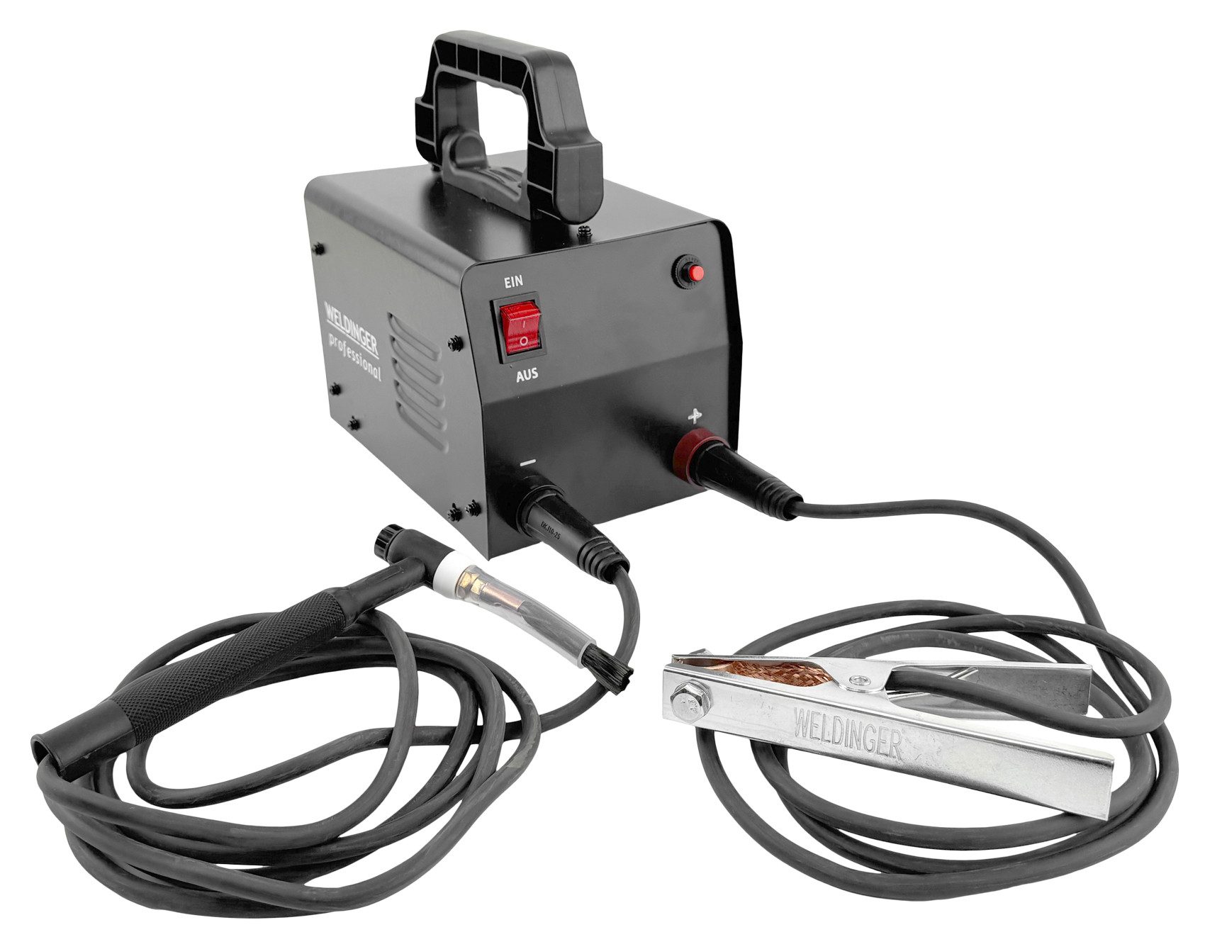WELDINGER Schutzgasschweißgerät Schweißnahtreinigungsgerät CP300 Elektrolyt Kabel Transportbox 300 W, 8-tlg., Komplettausstattung, einfache Bedienung