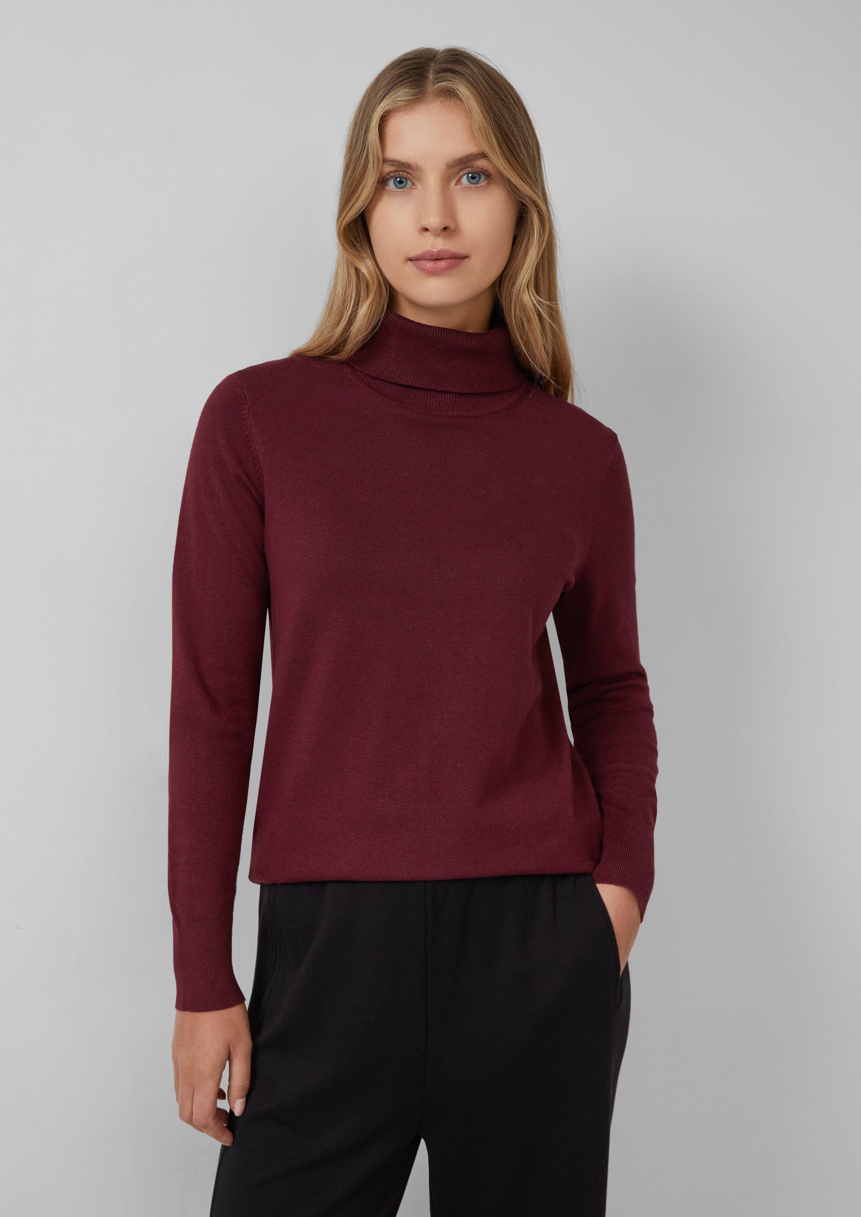 Strickpullover Feinstrickpullover aus Viskosemix mit Rollkragen