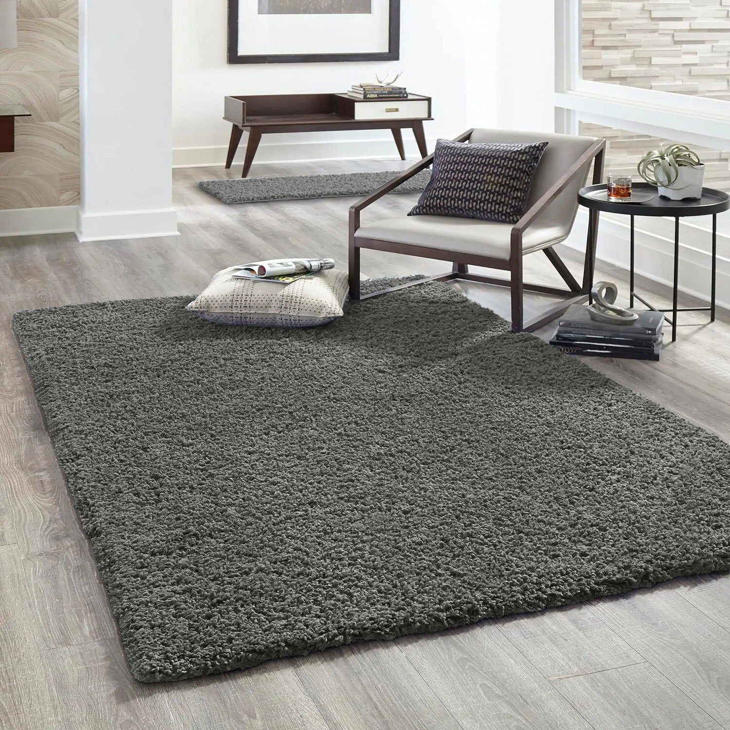Vimoda Hochflor-Teppich Shaggy Wohnzimmer Läufer, Rechteckig, günstig online kaufen
